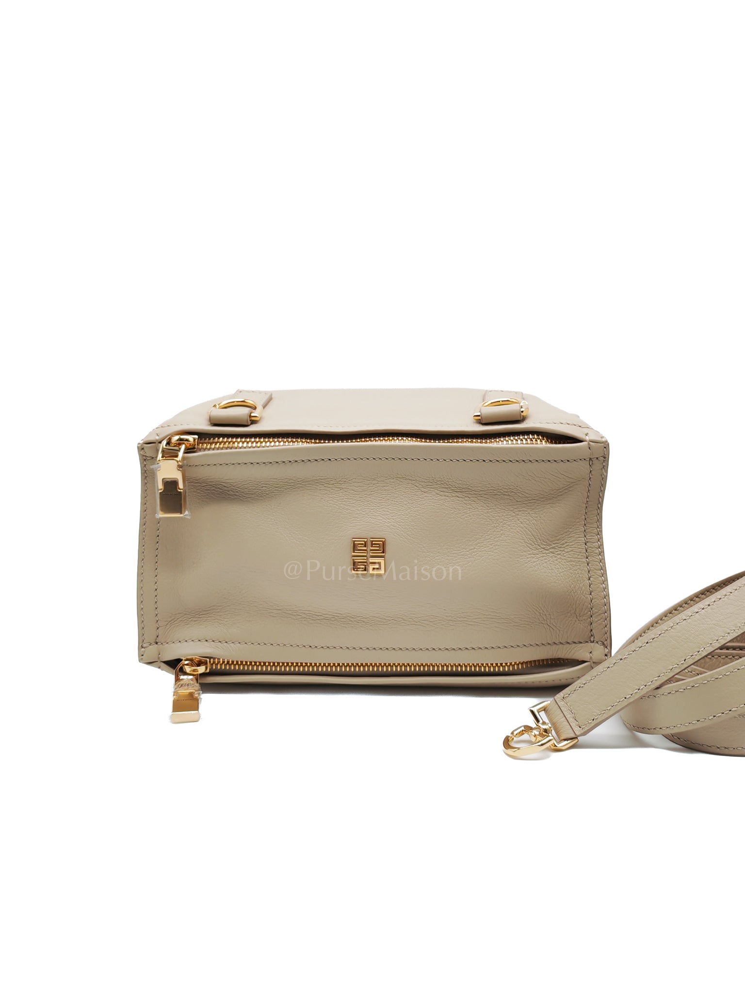 Mini Pandora in Natural Beige Soft Calfskin Leather Crossbody Bag