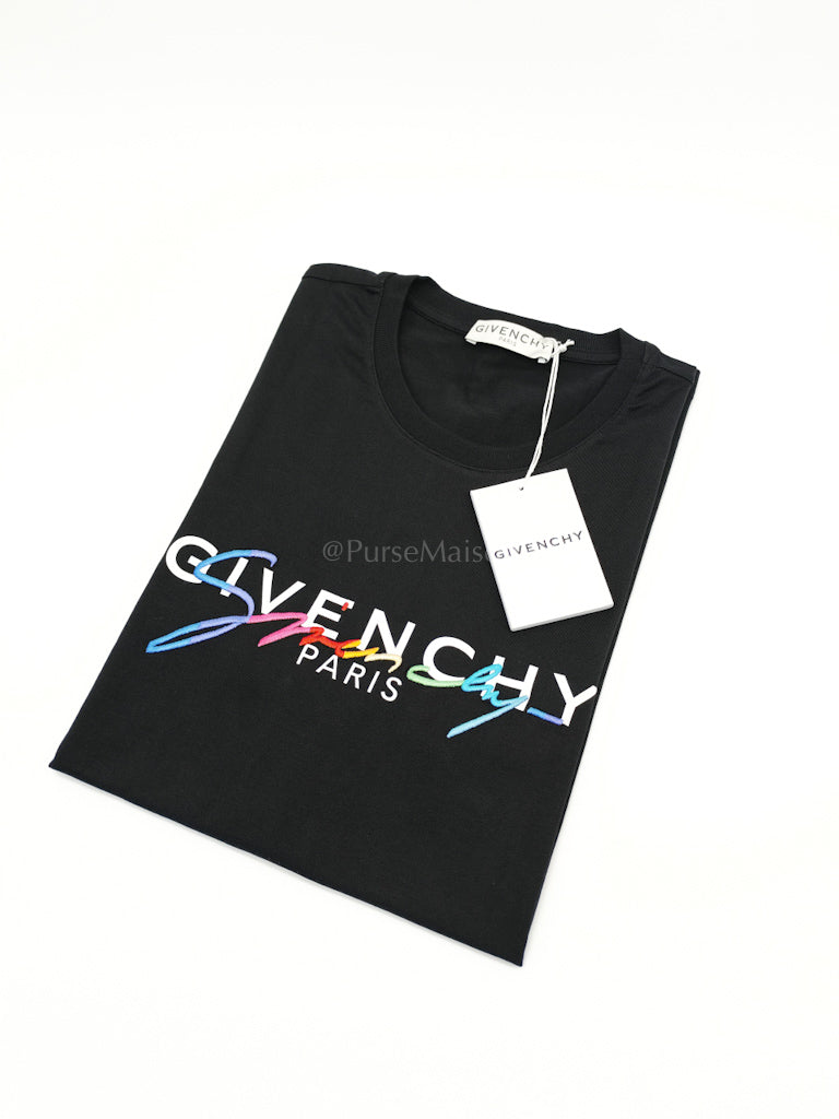 Givenchy Multicolor Paris T-shirt Logo In Size Small | Purse Maison Luxury Bags Shop