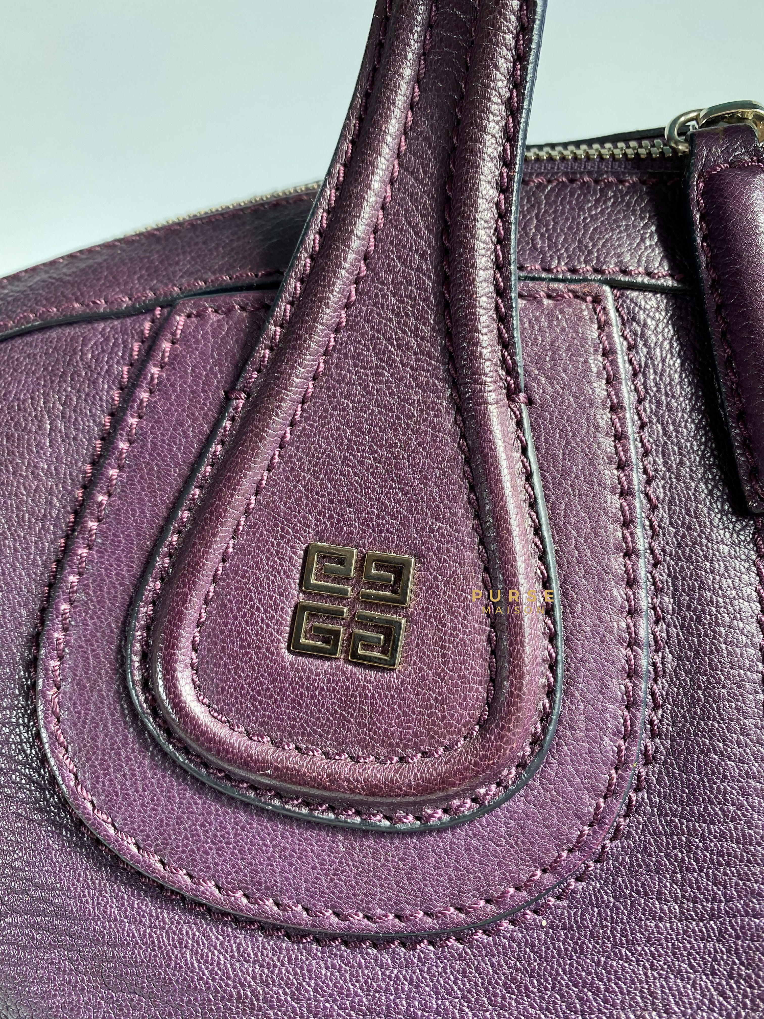 Givenchy Nightingale Plum Medium Grained Leather | Purse Maison Luxury Bags Shop