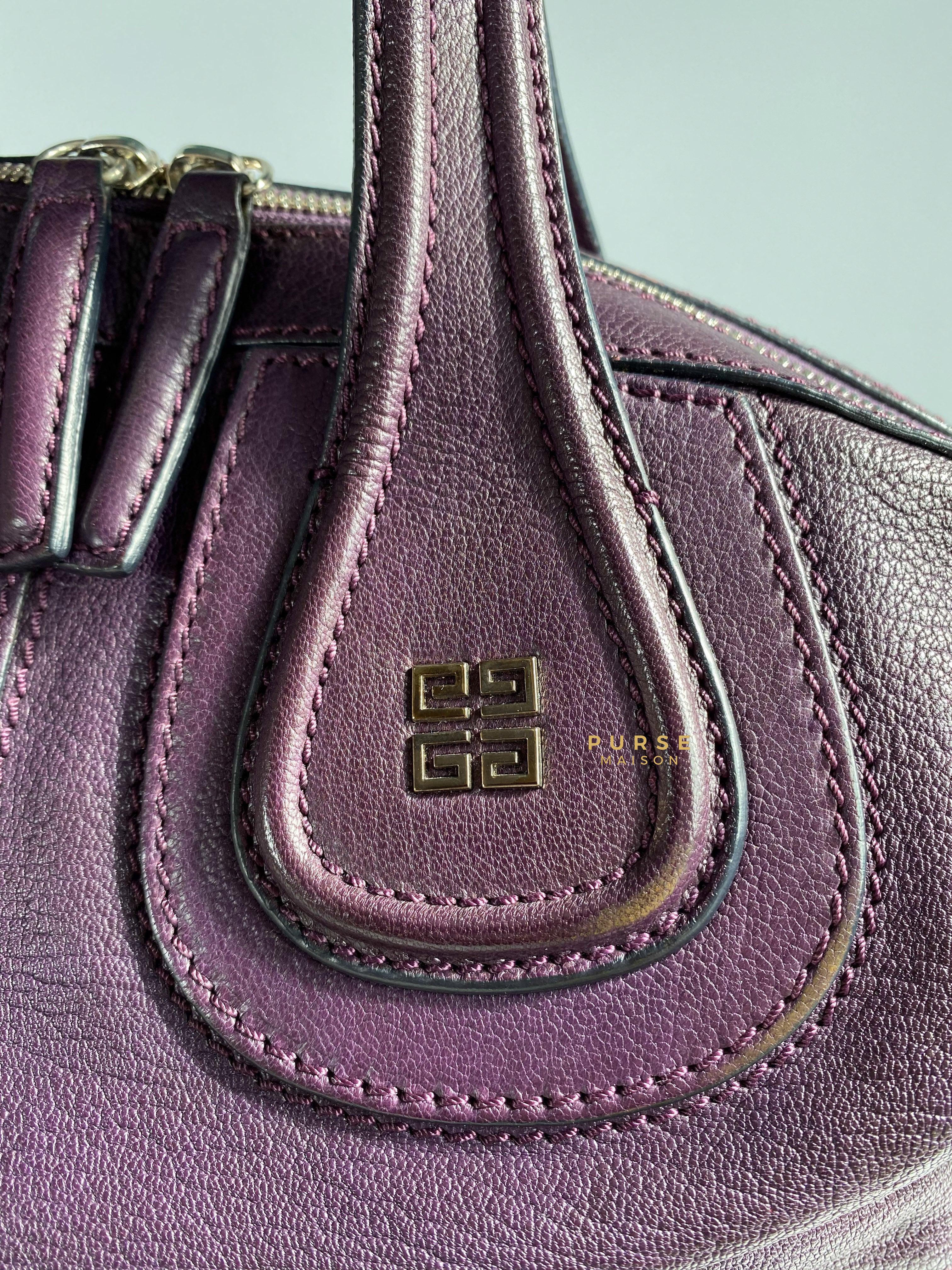Givenchy Nightingale Plum Medium Grained Leather | Purse Maison Luxury Bags Shop