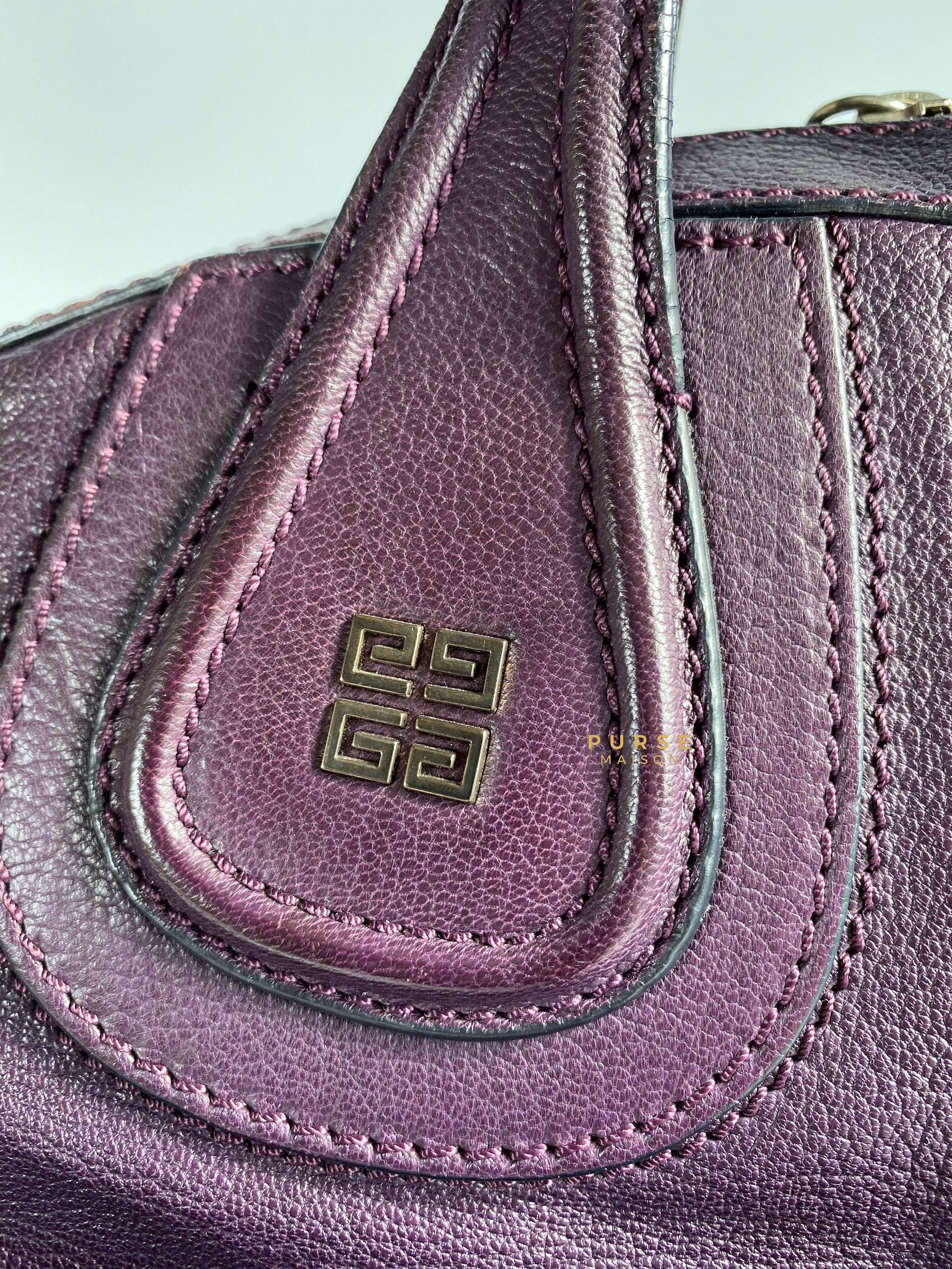 Givenchy Nightingale Plum Medium Grained Leather | Purse Maison Luxury Bags Shop