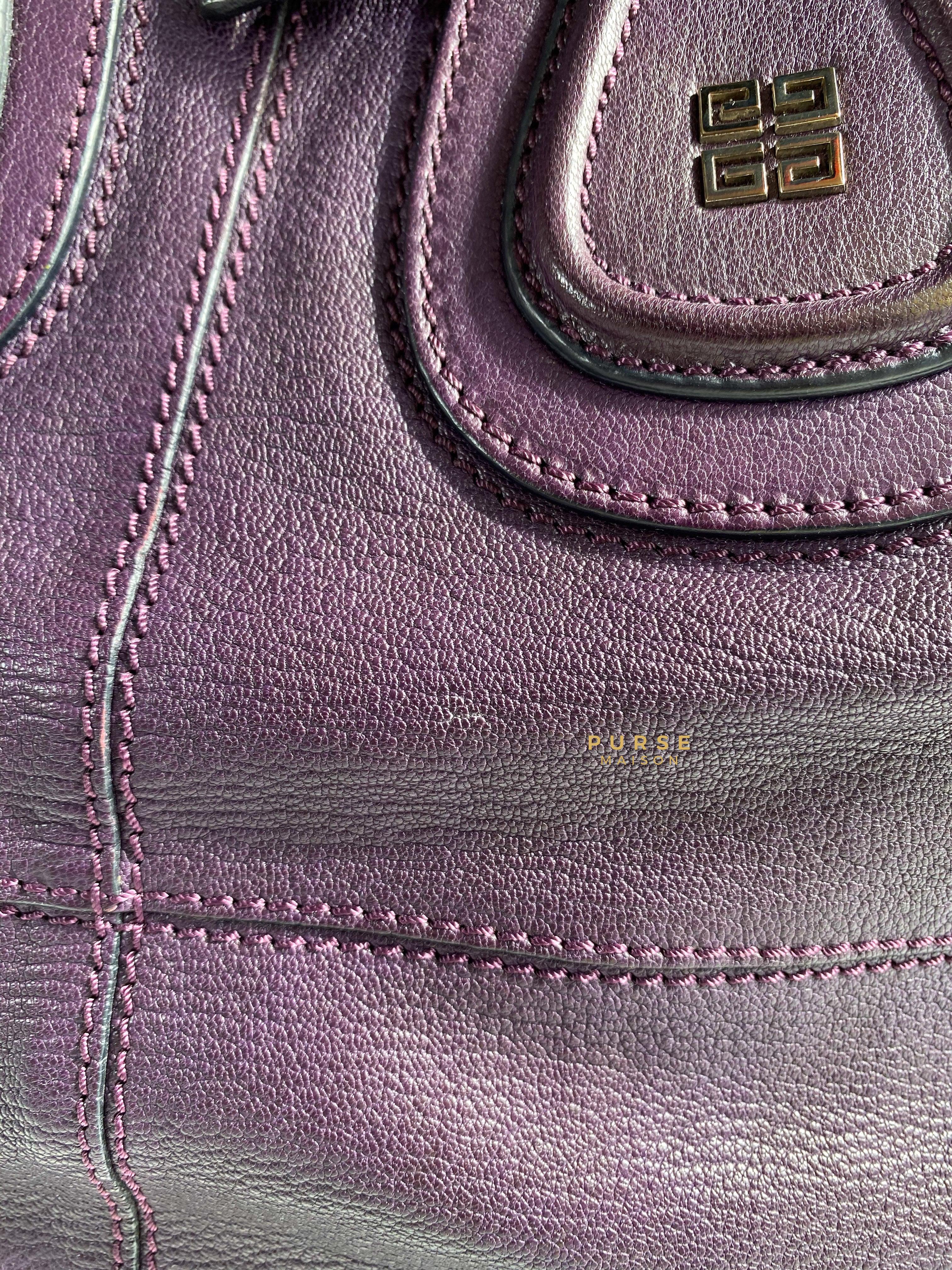 Givenchy Nightingale Plum Medium Grained Leather | Purse Maison Luxury Bags Shop