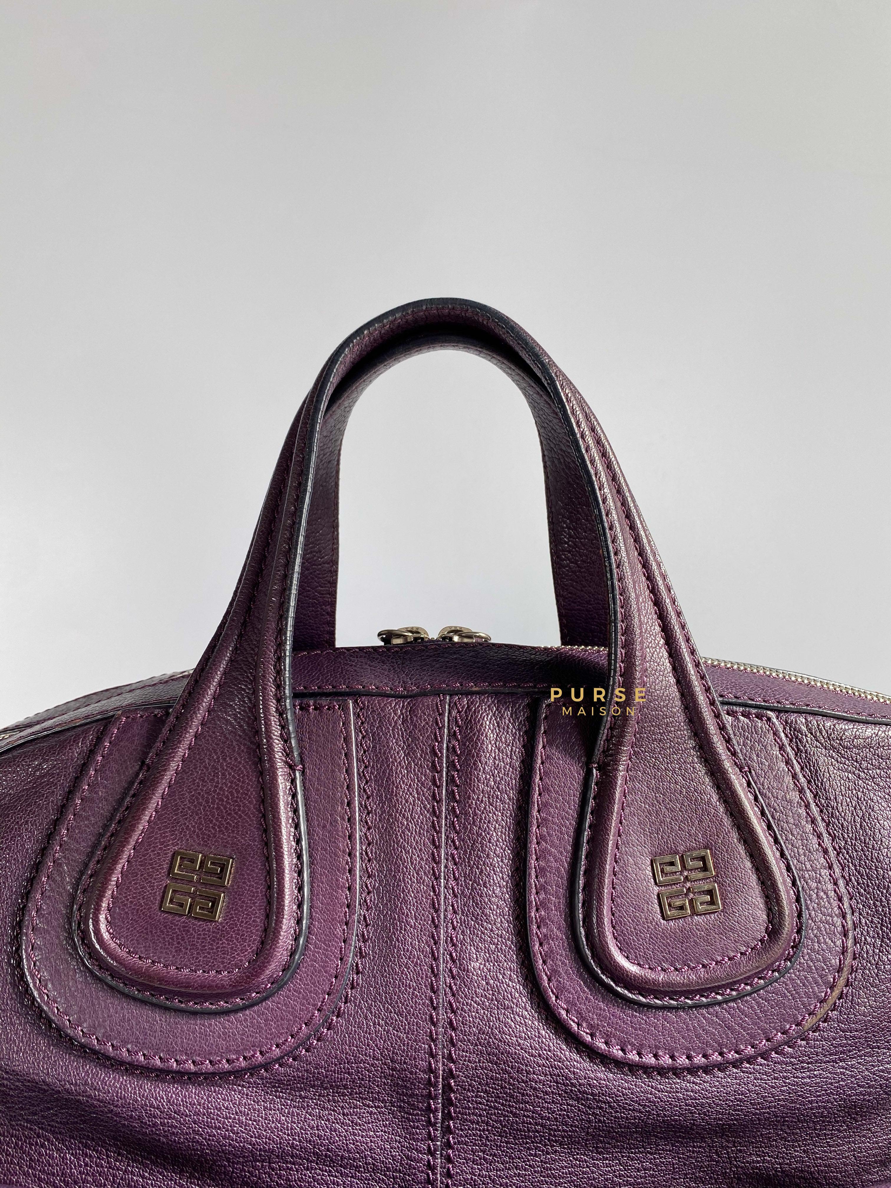 Givenchy Nightingale Plum Medium Grained Leather | Purse Maison Luxury Bags Shop