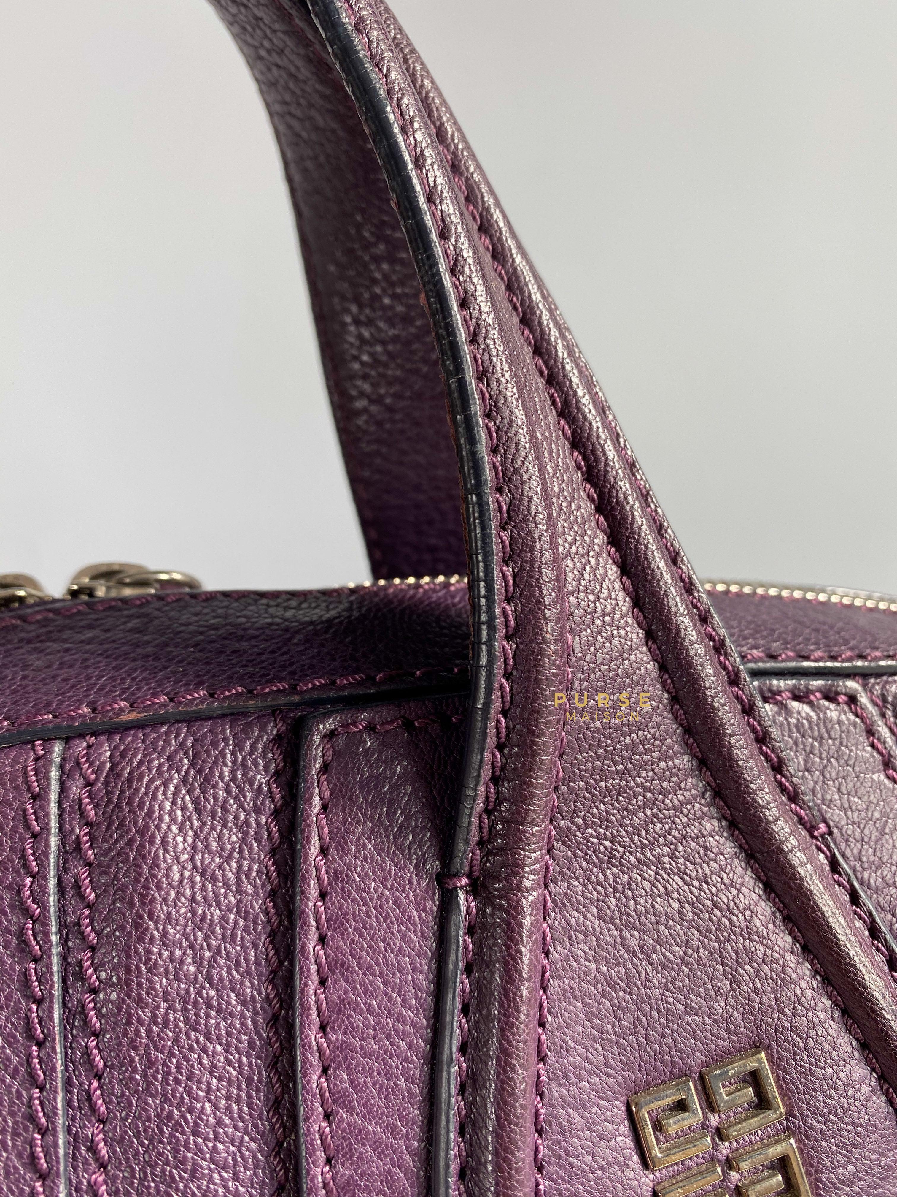 Givenchy Nightingale Plum Medium Grained Leather | Purse Maison Luxury Bags Shop