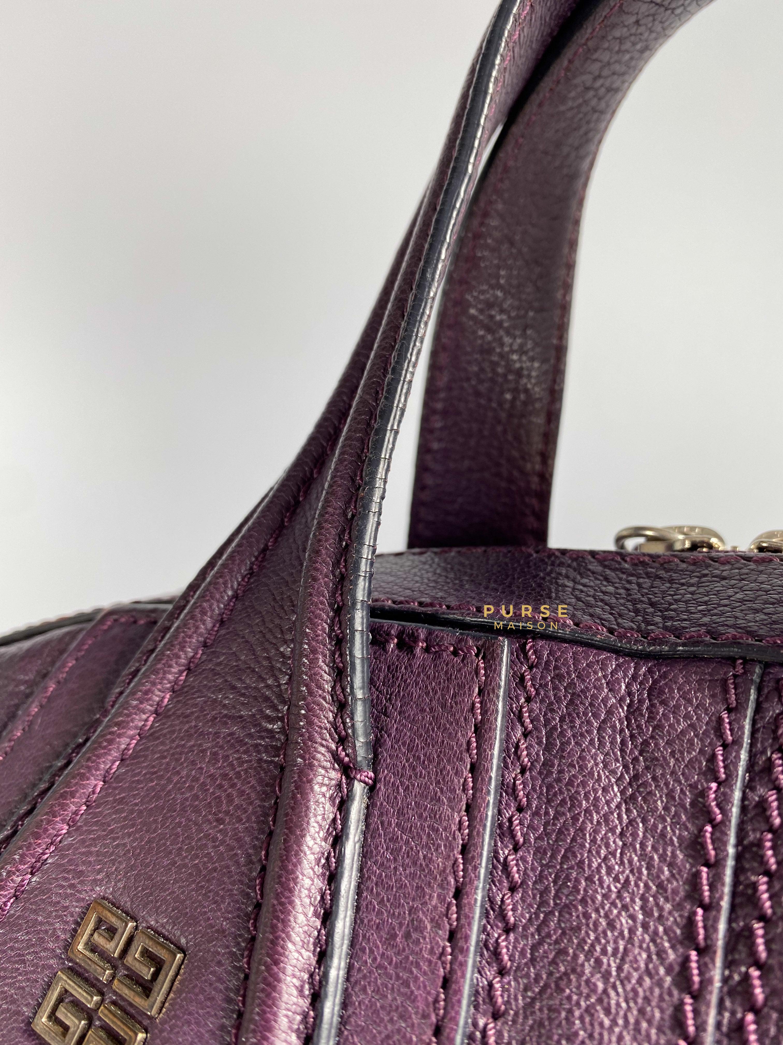 Givenchy Nightingale Plum Medium Grained Leather | Purse Maison Luxury Bags Shop