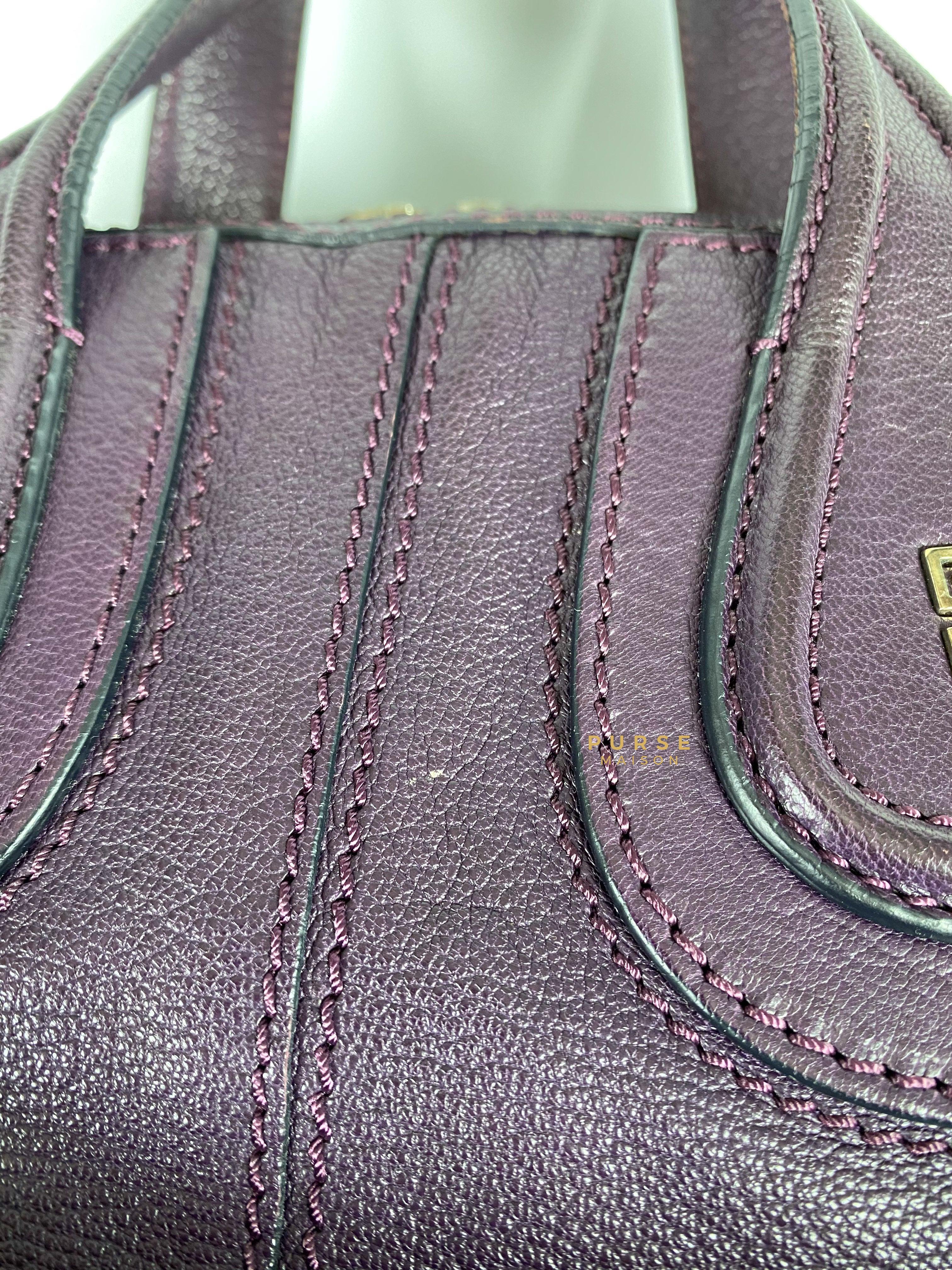 Givenchy Nightingale Plum Medium Grained Leather | Purse Maison Luxury Bags Shop
