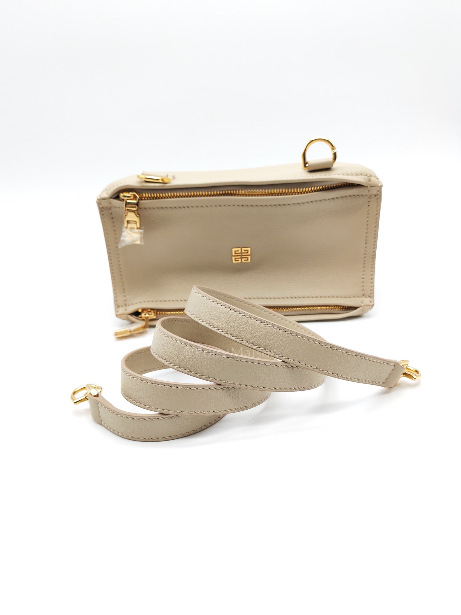 Givenchy Pandora Small in Natural Beige Grained Calfskin Leather Gold Hardware | Purse Maison Luxury Bags Shop