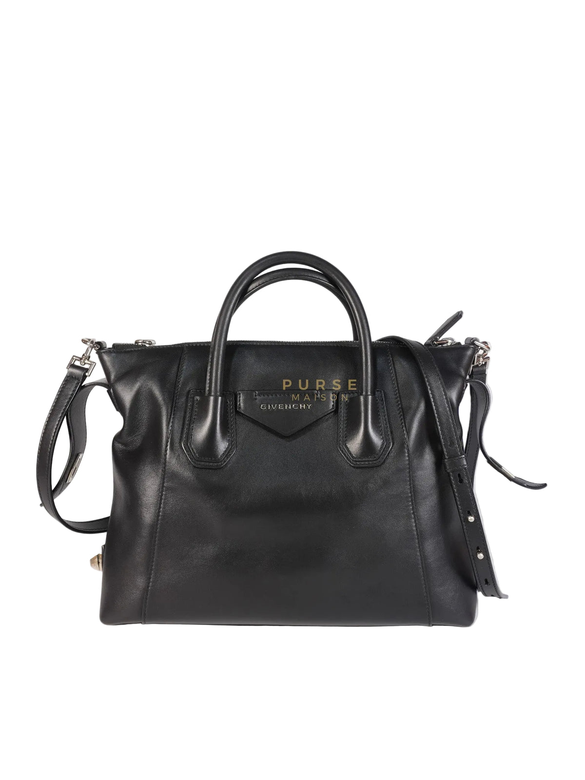 Soft Antigona Medium Tote Bag in Black Smooth Calfskin Leather | Purse Maison Luxury Bags Shop