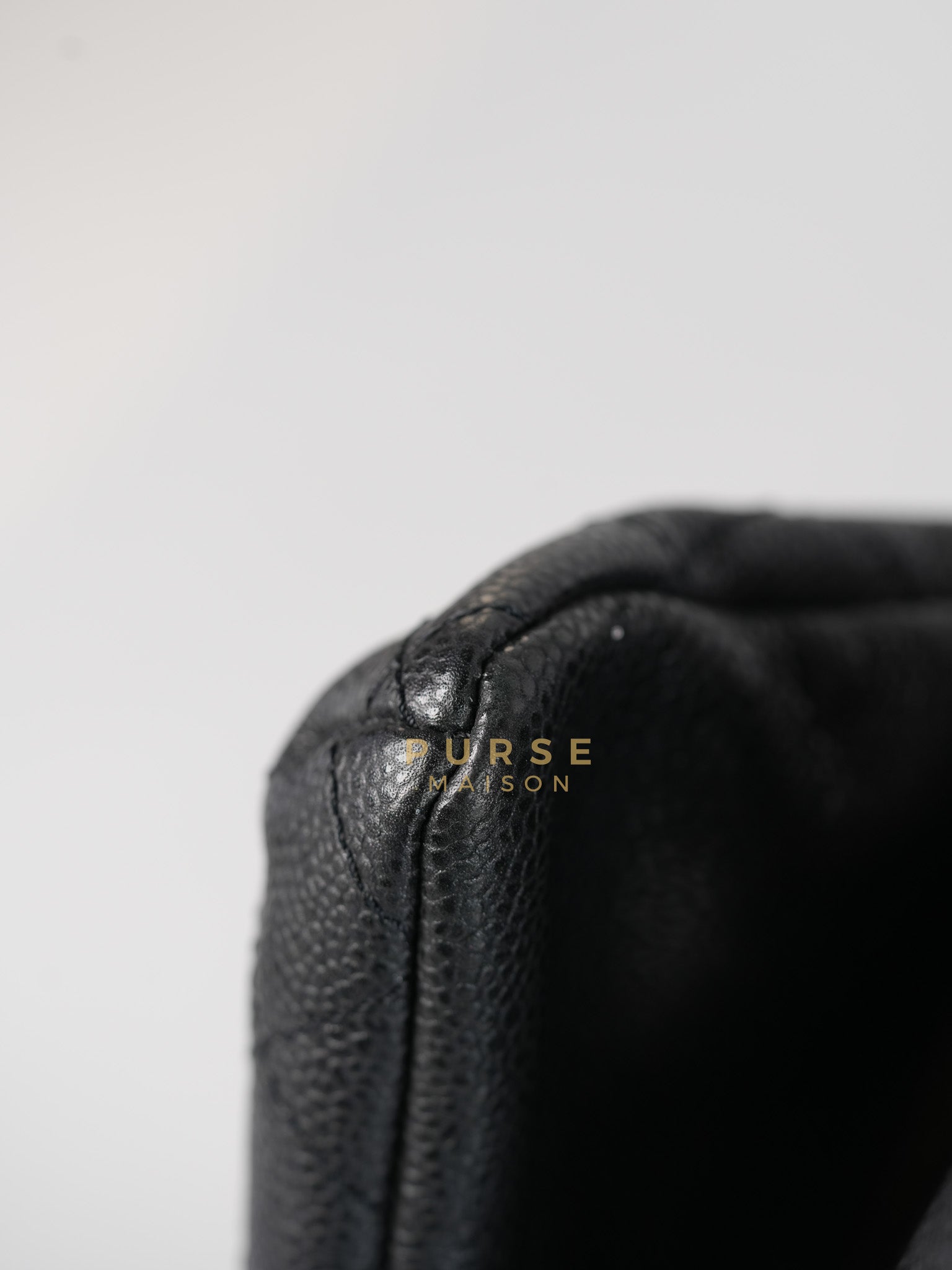 Glazed Bowling Bag Large in Black Caviar Leather and Ruthenium Hardware (Series 13) | Purse Maison Luxury Bags Shop