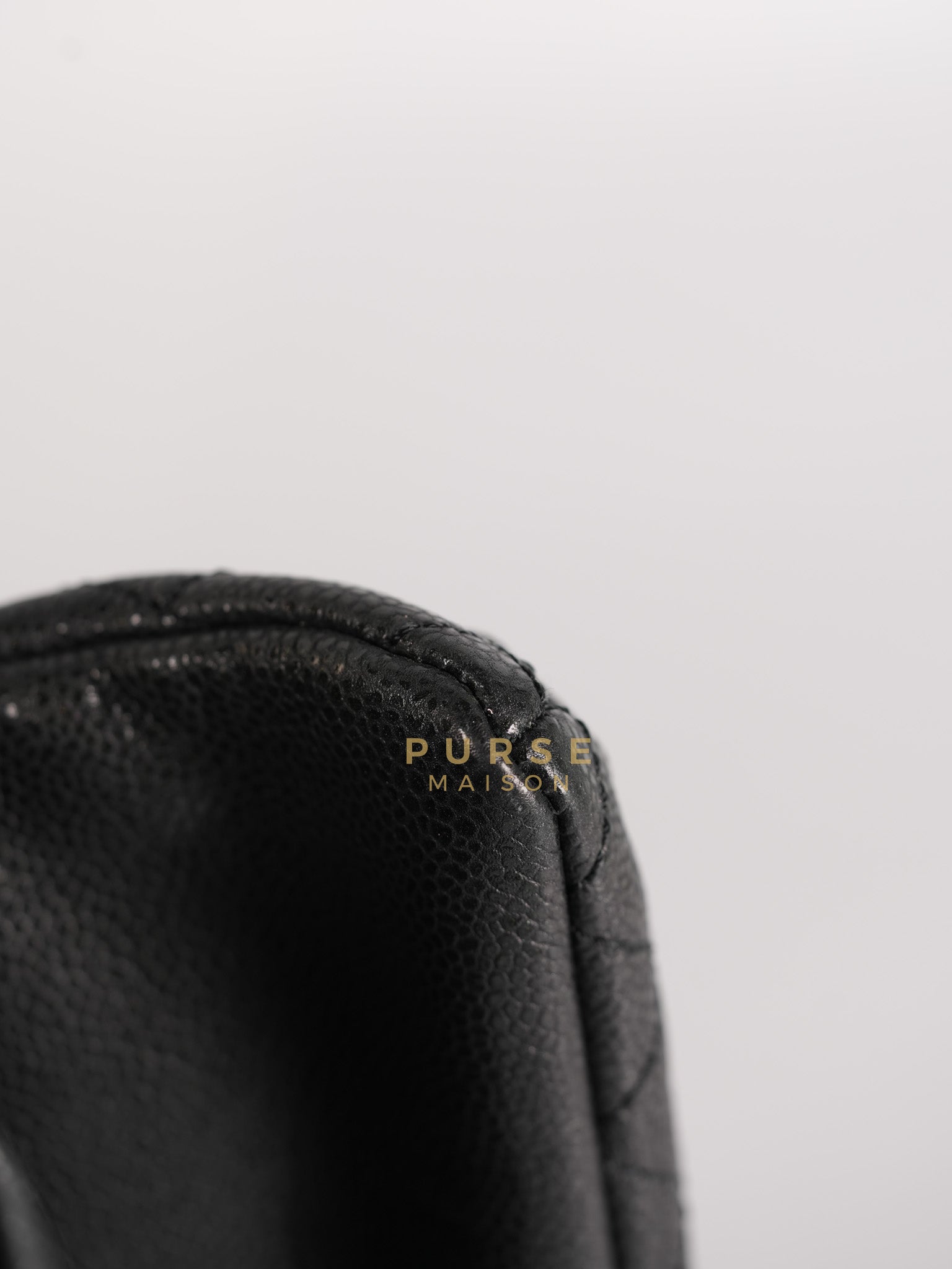 Glazed Bowling Bag Large in Black Caviar Leather and Ruthenium Hardware (Series 13) | Purse Maison Luxury Bags Shop