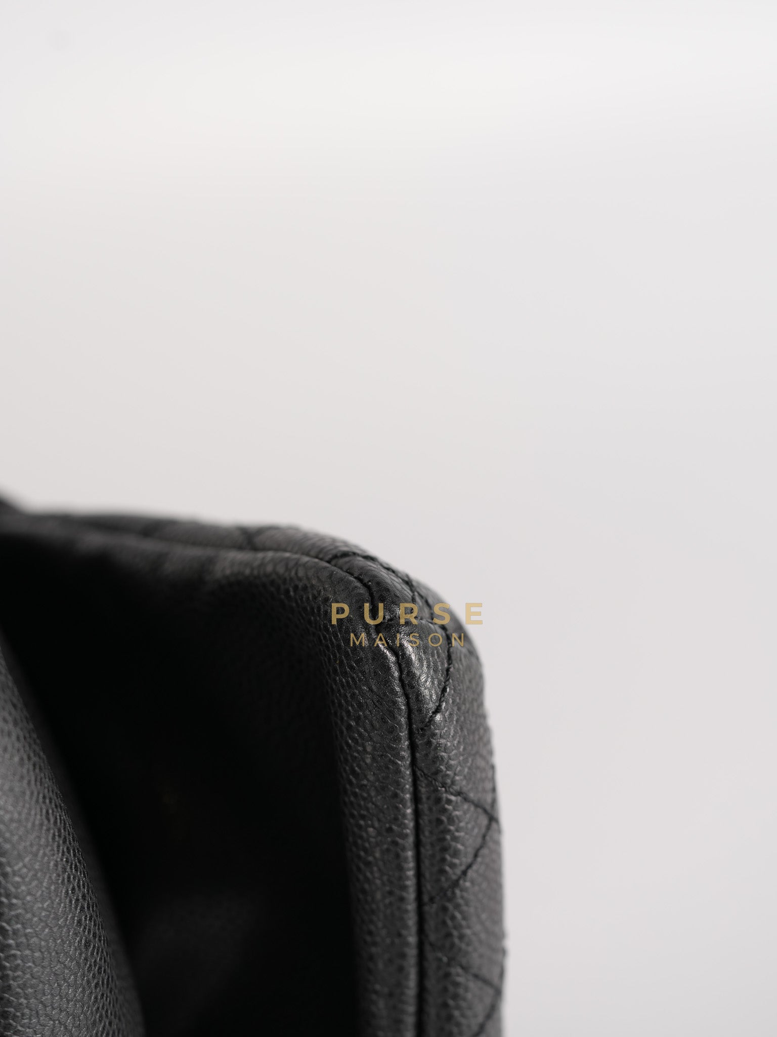 Glazed Bowling Bag Large in Black Caviar Leather and Ruthenium Hardware (Series 13) | Purse Maison Luxury Bags Shop