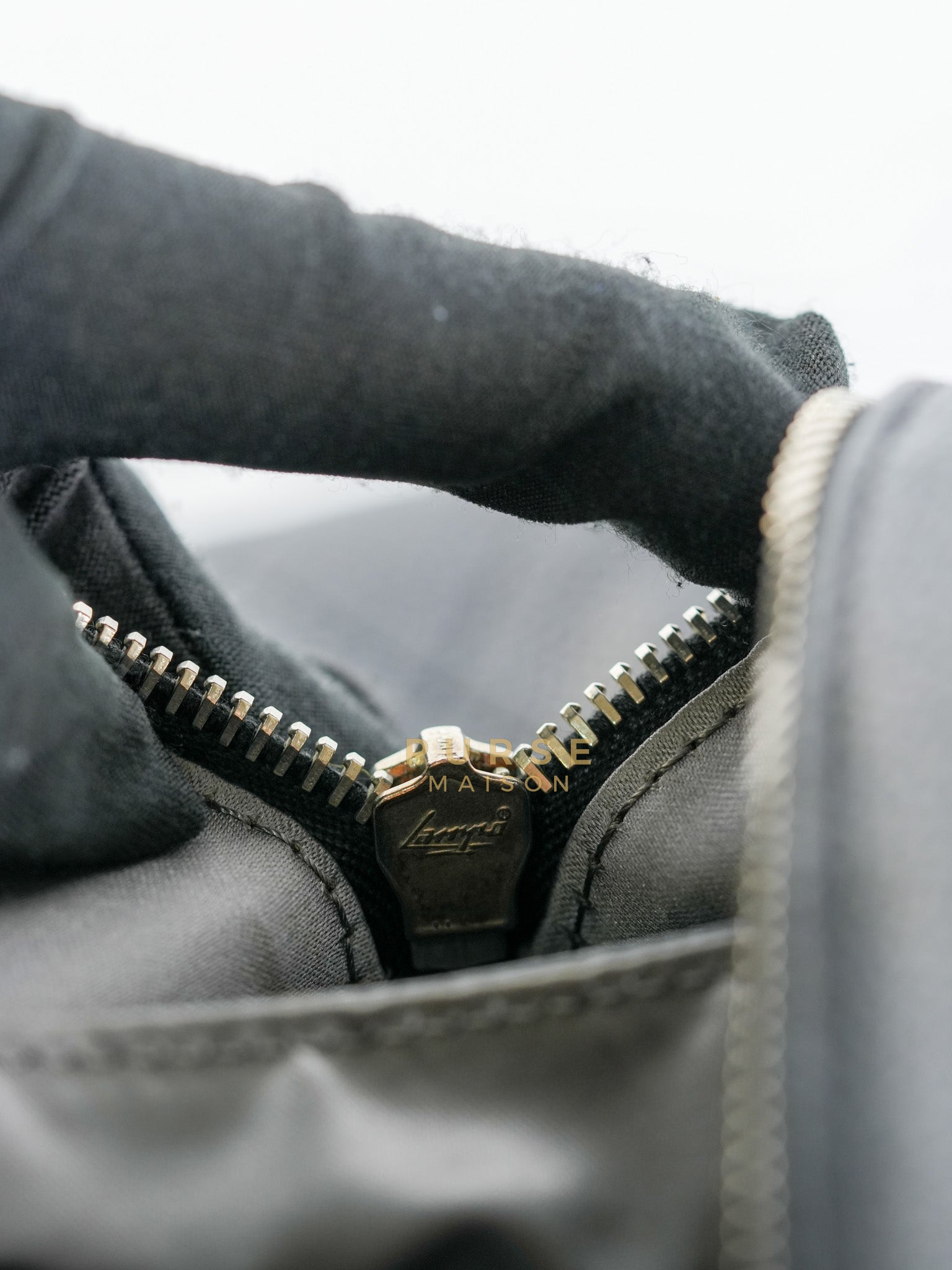 Glazed Bowling Bag Large in Black Caviar Leather and Ruthenium Hardware (Series 13) | Purse Maison Luxury Bags Shop