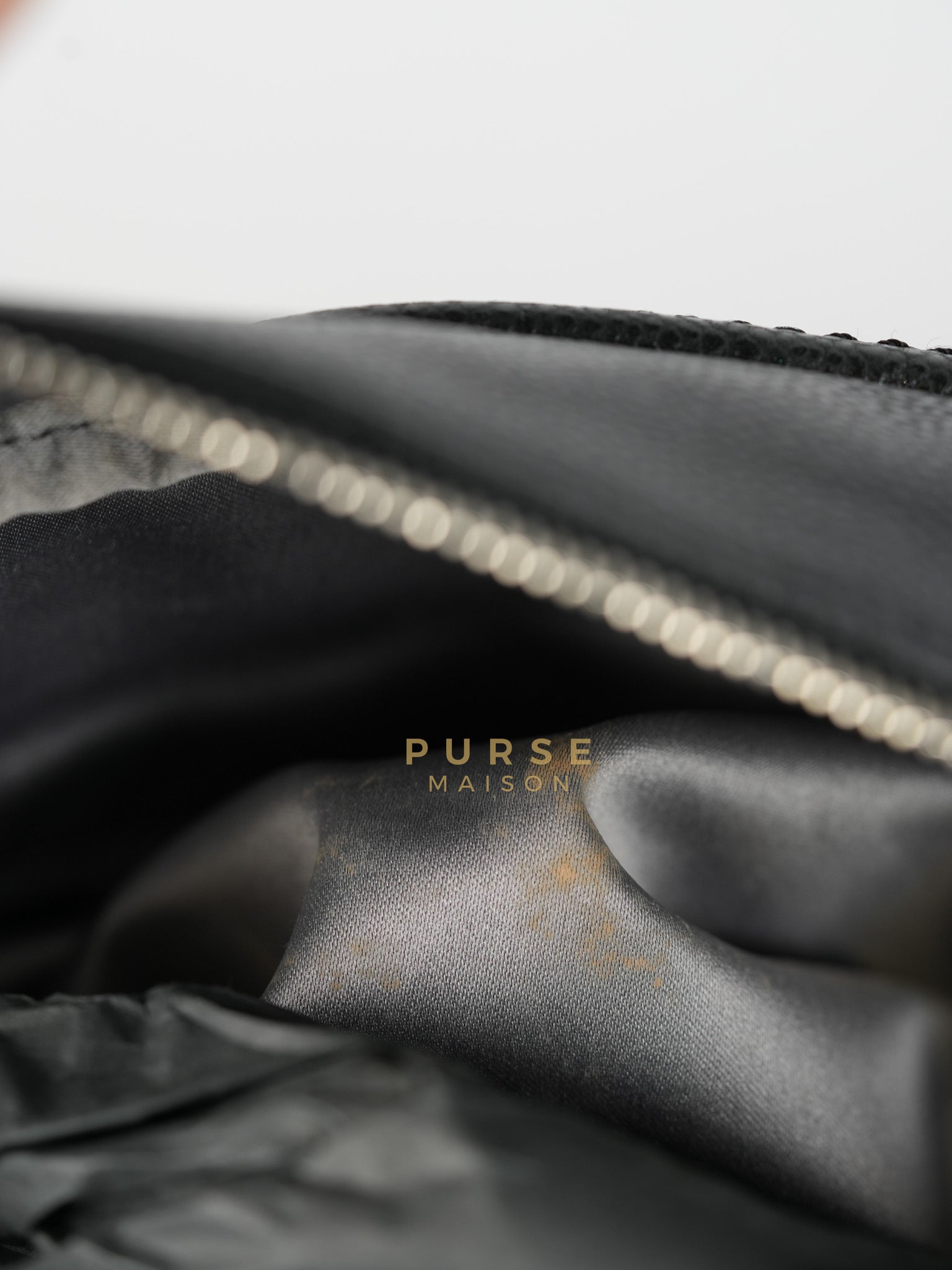 Glazed Bowling Bag Large in Black Caviar Leather and Ruthenium Hardware (Series 13) | Purse Maison Luxury Bags Shop