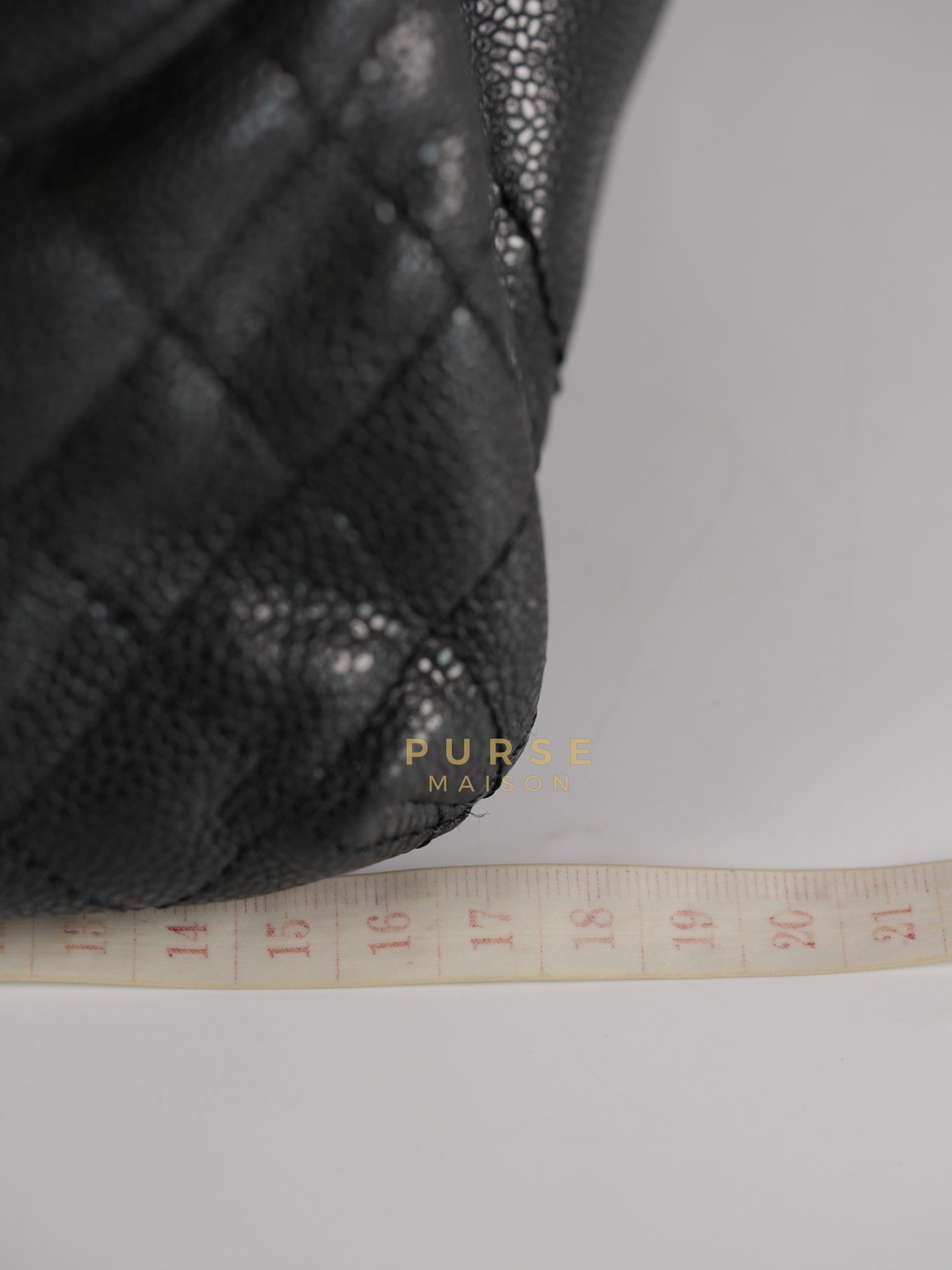 Glazed Bowling Bag Large in Black Caviar Leather and Ruthenium Hardware (Series 13) | Purse Maison Luxury Bags Shop