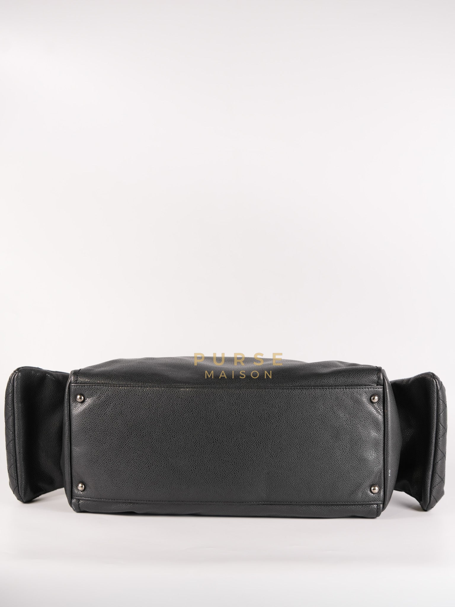 Glazed Bowling Bag Large in Black Caviar Leather and Ruthenium Hardware (Series 13) | Purse Maison Luxury Bags Shop