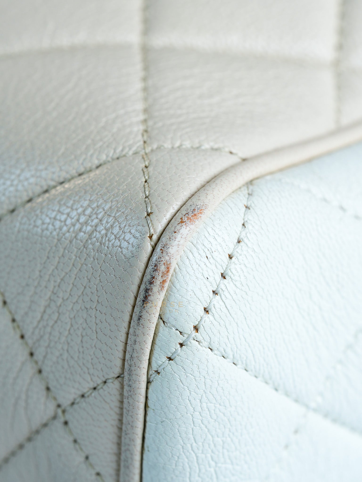 Goatskin Quilted Tri-Color Medium In & Out Camera Case Beige/White/Black (Series 29) | Purse Maison Luxury Bags Shop