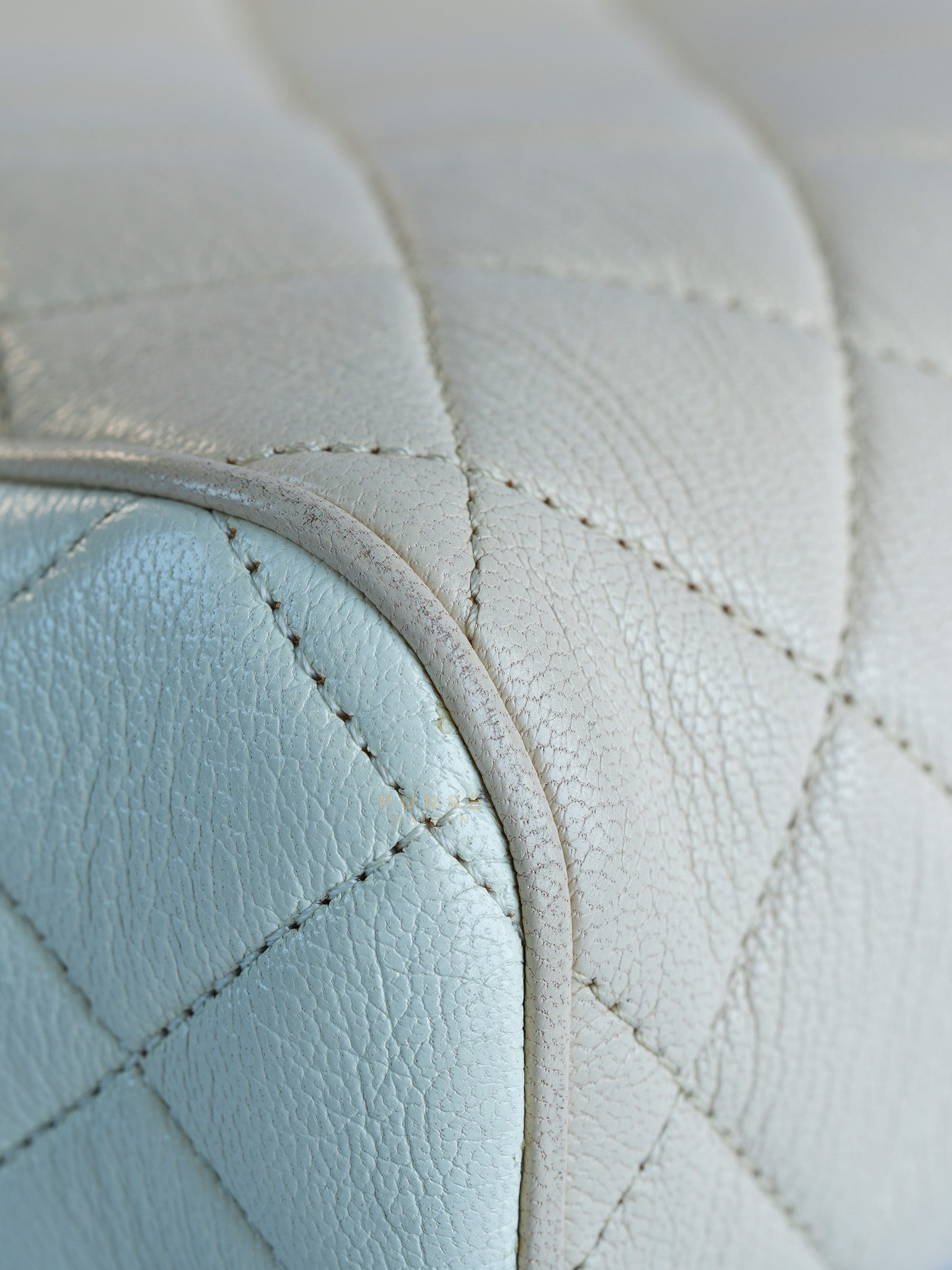 Goatskin Quilted Tri-Color Medium In & Out Camera Case Beige/White/Black (Series 29) | Purse Maison Luxury Bags Shop