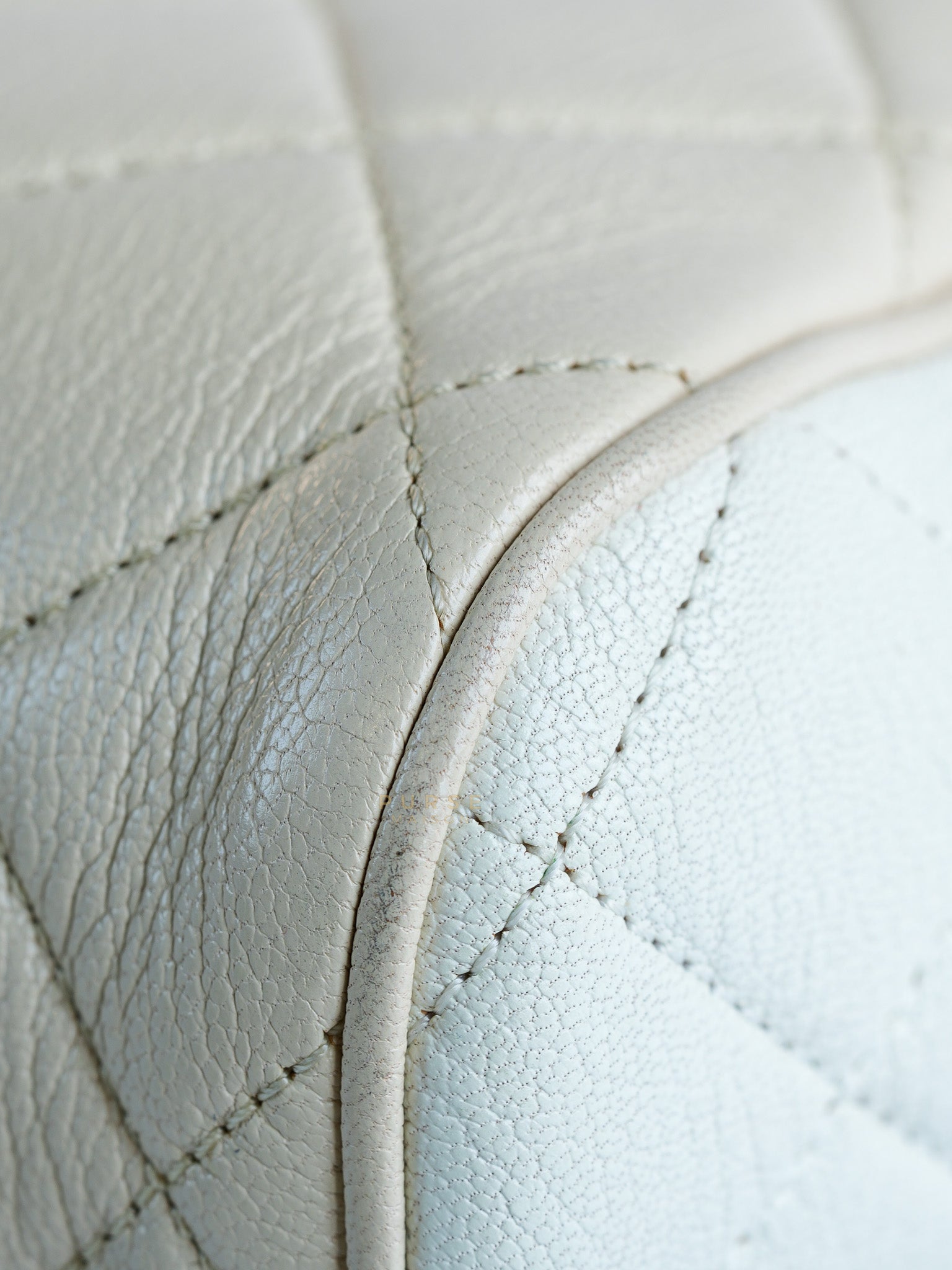 Goatskin Quilted Tri-Color Medium In & Out Camera Case Beige/White/Black (Series 29) | Purse Maison Luxury Bags Shop