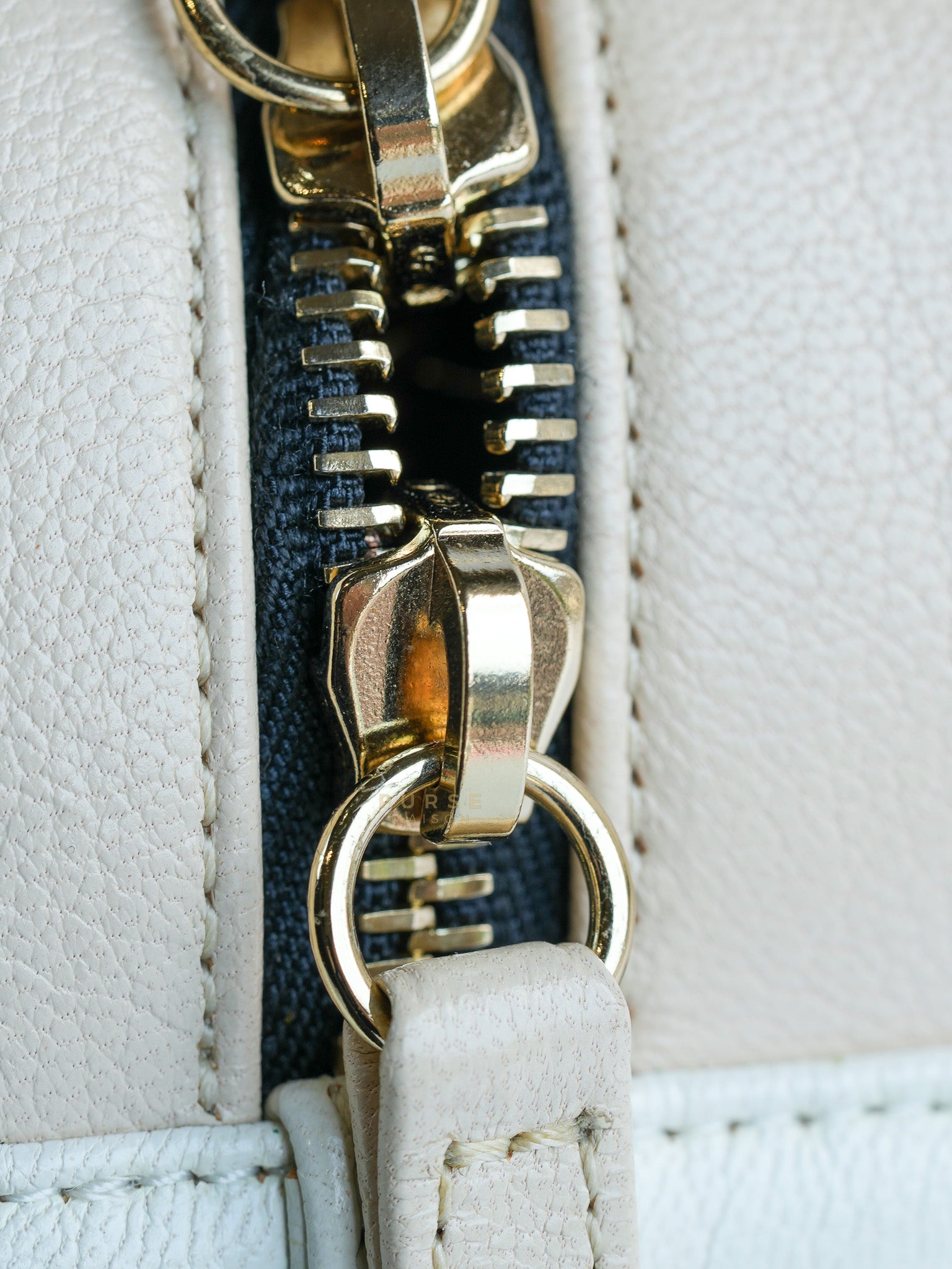 Goatskin Quilted Tri-Color Medium In & Out Camera Case Beige/White/Black (Series 29) | Purse Maison Luxury Bags Shop