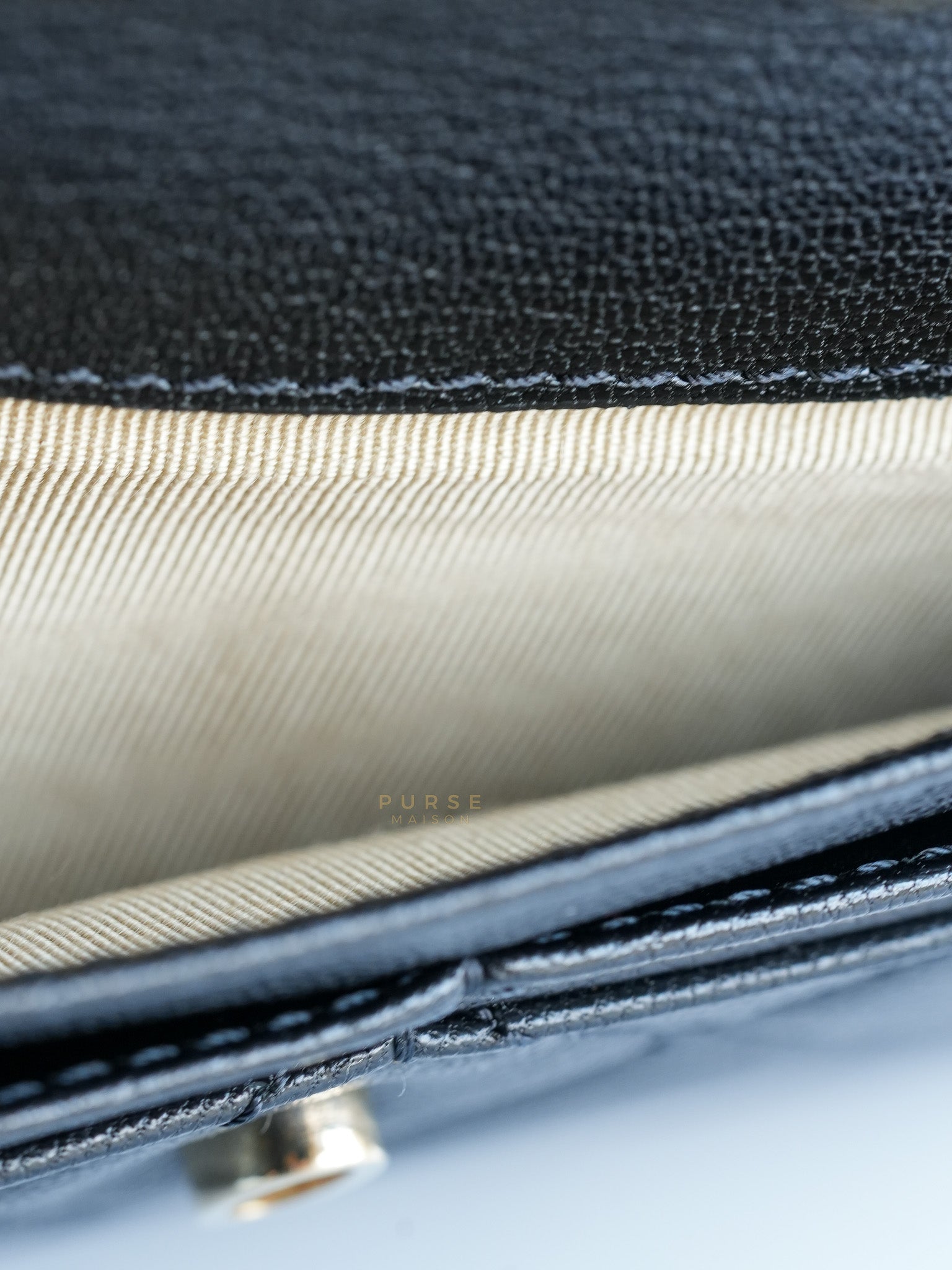 Goatskin Quilted Tri-Color Medium In & Out Camera Case Beige/White/Black (Series 29) | Purse Maison Luxury Bags Shop