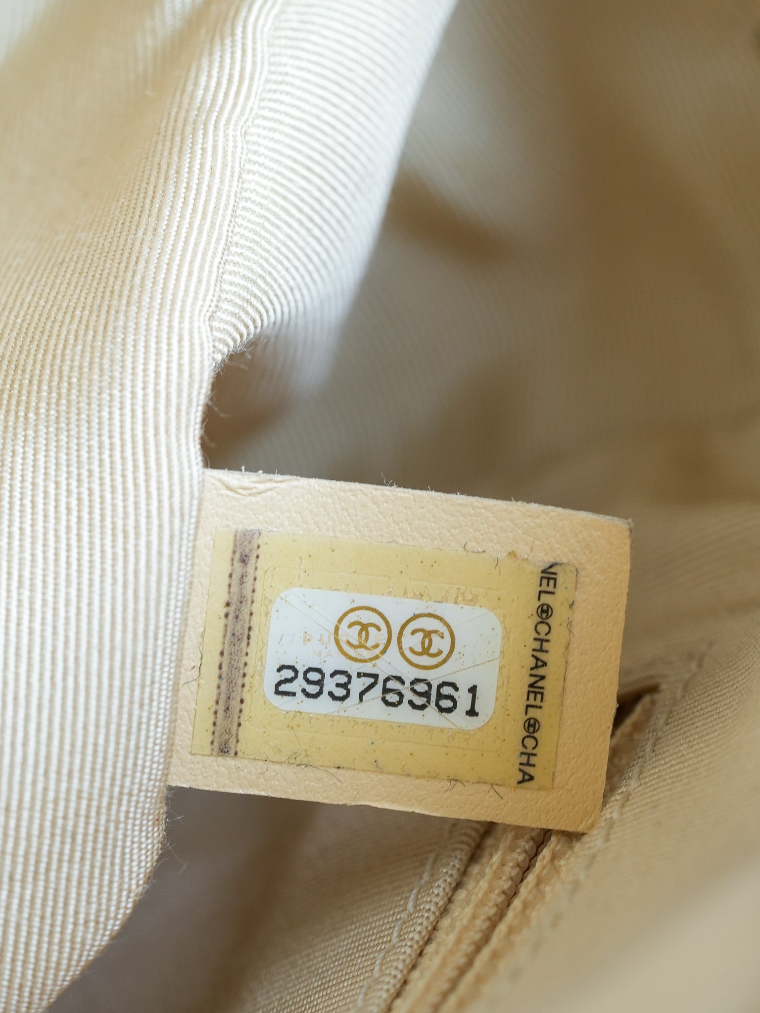 Goatskin Quilted Tri-Color Medium In & Out Camera Case Beige/White/Black (Series 29) | Purse Maison Luxury Bags Shop