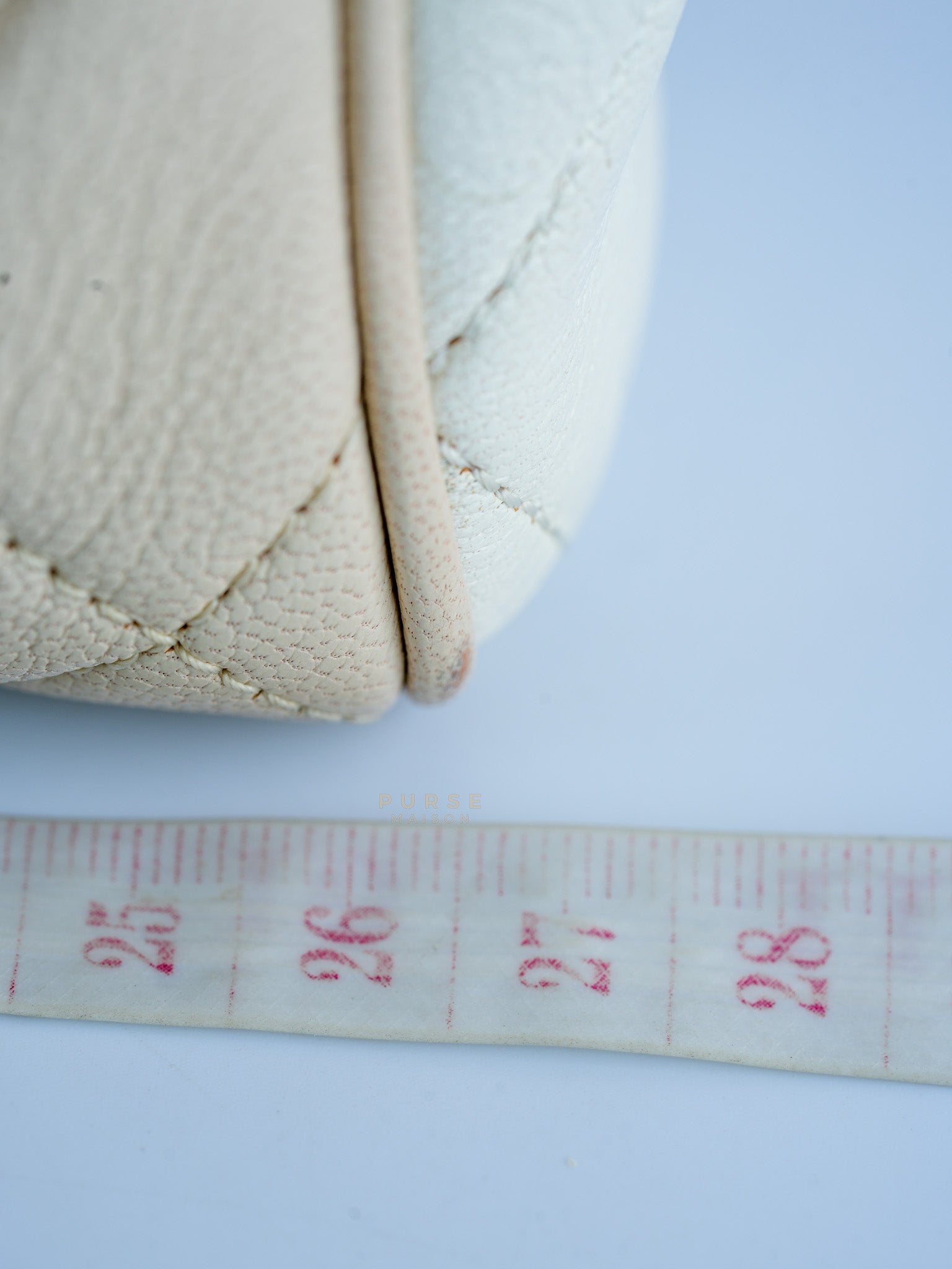 Goatskin Quilted Tri-Color Medium In & Out Camera Case Beige/White/Black (Series 29) | Purse Maison Luxury Bags Shop