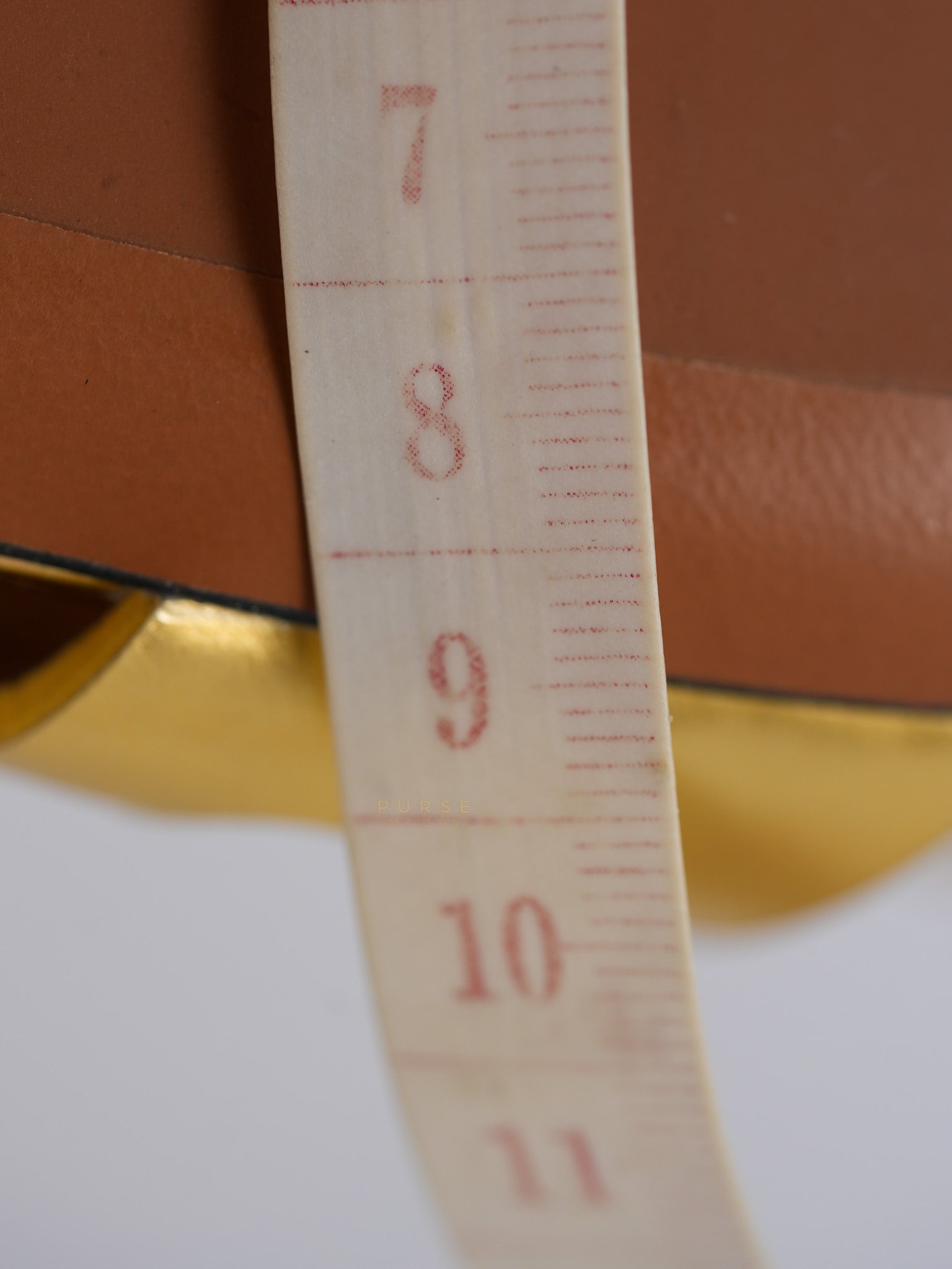 Gold Metallic Perfo Leather Sandals Perforated Heels Size 36 EU(22.5cm) | Purse Maison Luxury Bags Shop