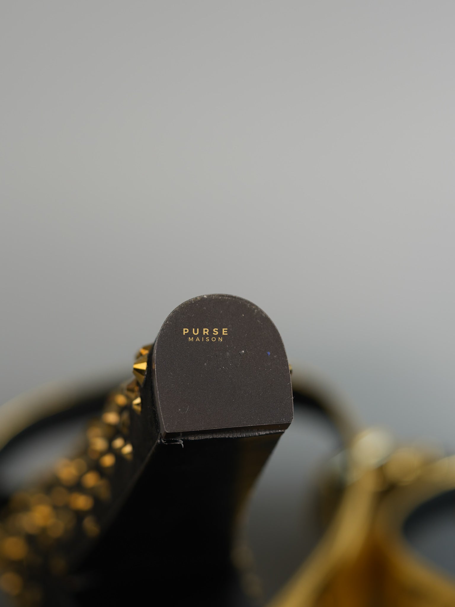 Gold Platform Crystal Stud Chunky Block Heel Sandals Women size 38 (23.9cm) | Purse Maison Luxury Bags Shop