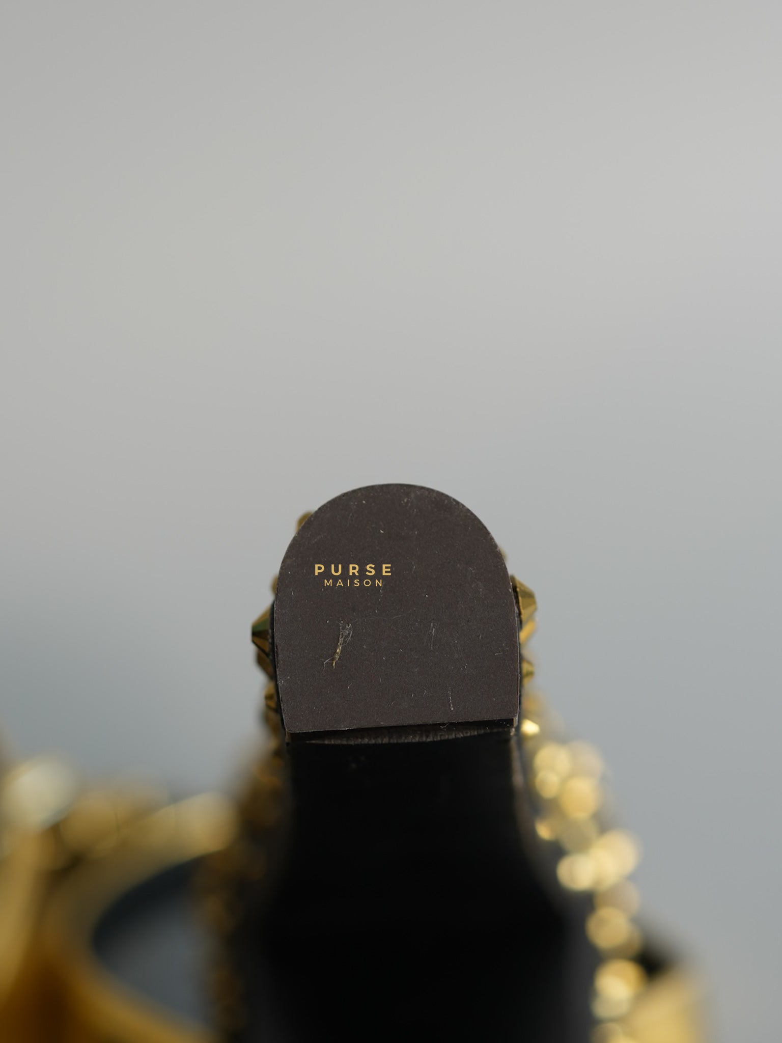 Gold Platform Crystal Stud Chunky Block Heel Sandals Women size 38 (23.9cm) | Purse Maison Luxury Bags Shop