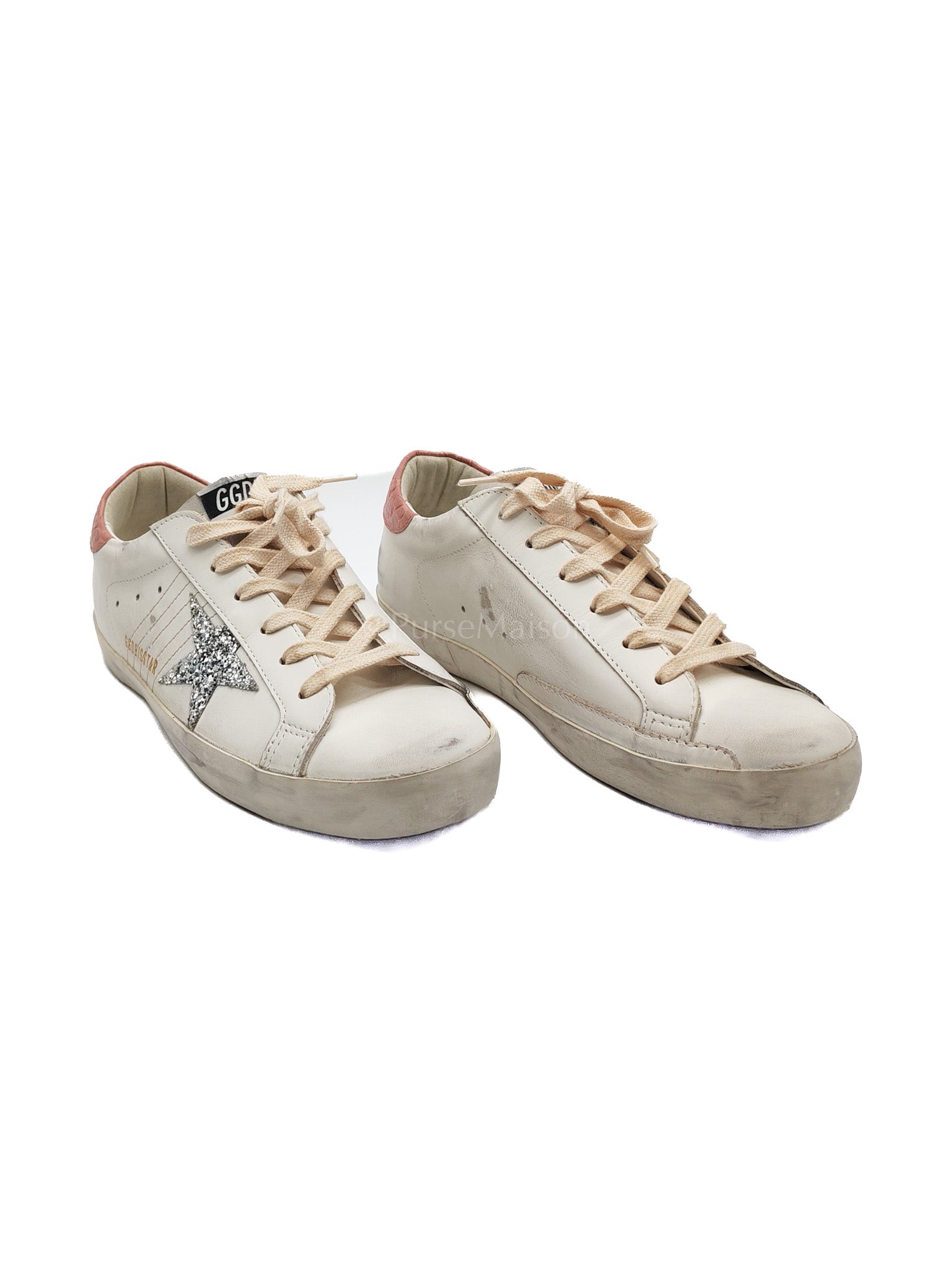 Superstar Sneakers and Pink Crocodile Effect-Leather Heel Counter Size 40 EU(26cm) | Purse Maison Luxury Bags Shop