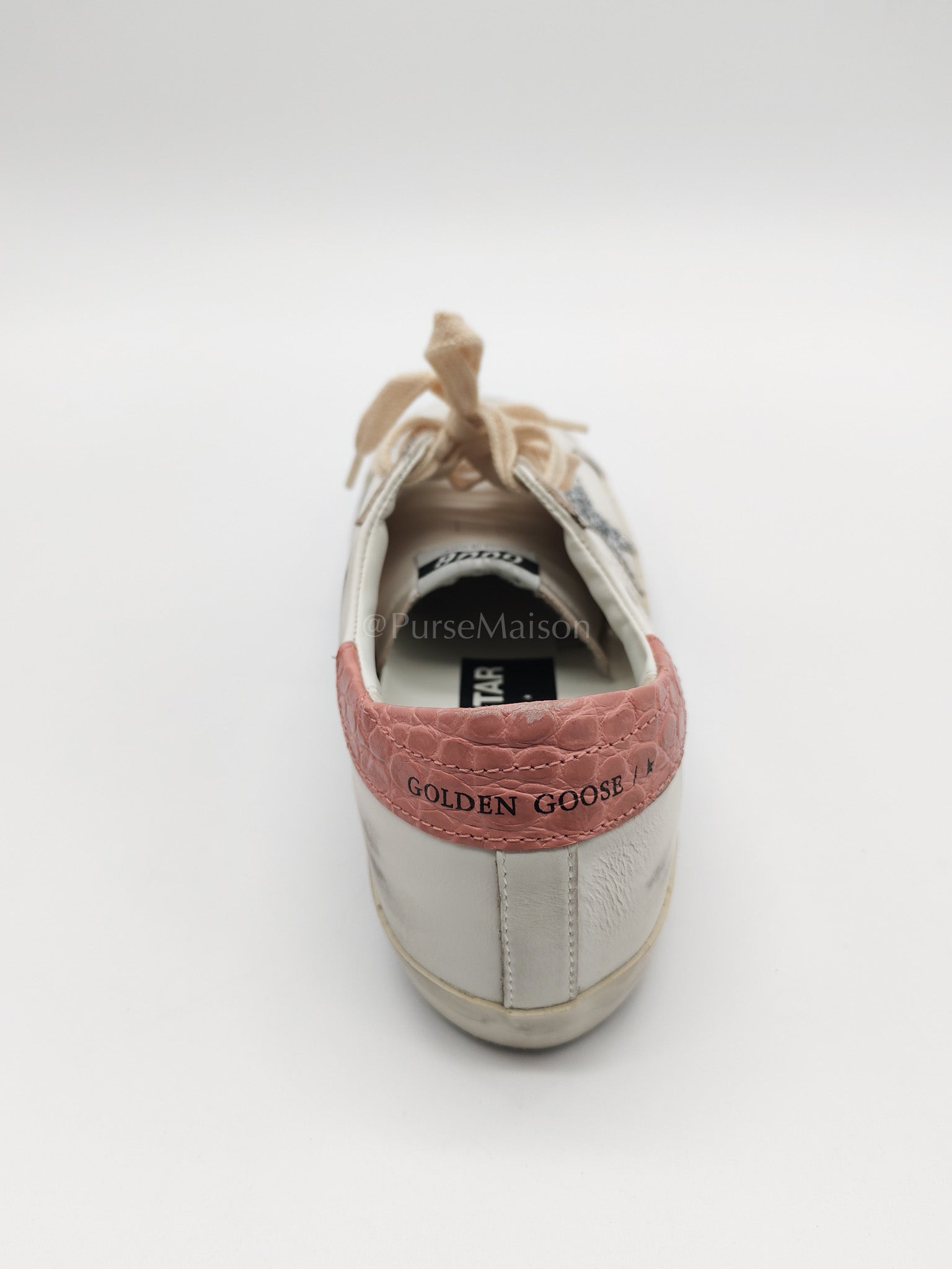 Superstar Sneakers and Pink Crocodile Effect-Leather Heel Counter Size 40 EU(26cm) | Purse Maison Luxury Bags Shop