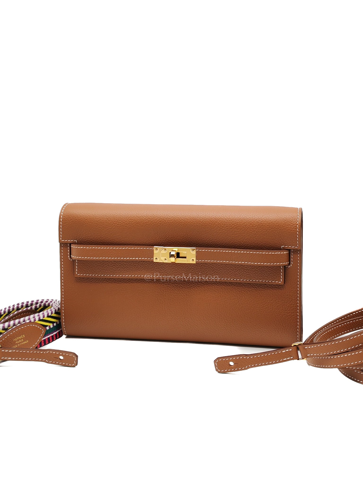 Kelly To Go Dual Strap in Gold Evercolor Leather & Gold Hardware Stamp B(2023)