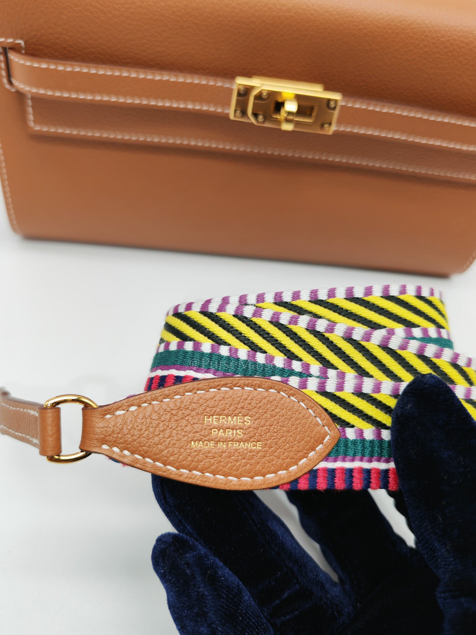 Kelly To Go Dual Strap in Gold Evercolor Leather & Gold Hardware Stamp B(2023)