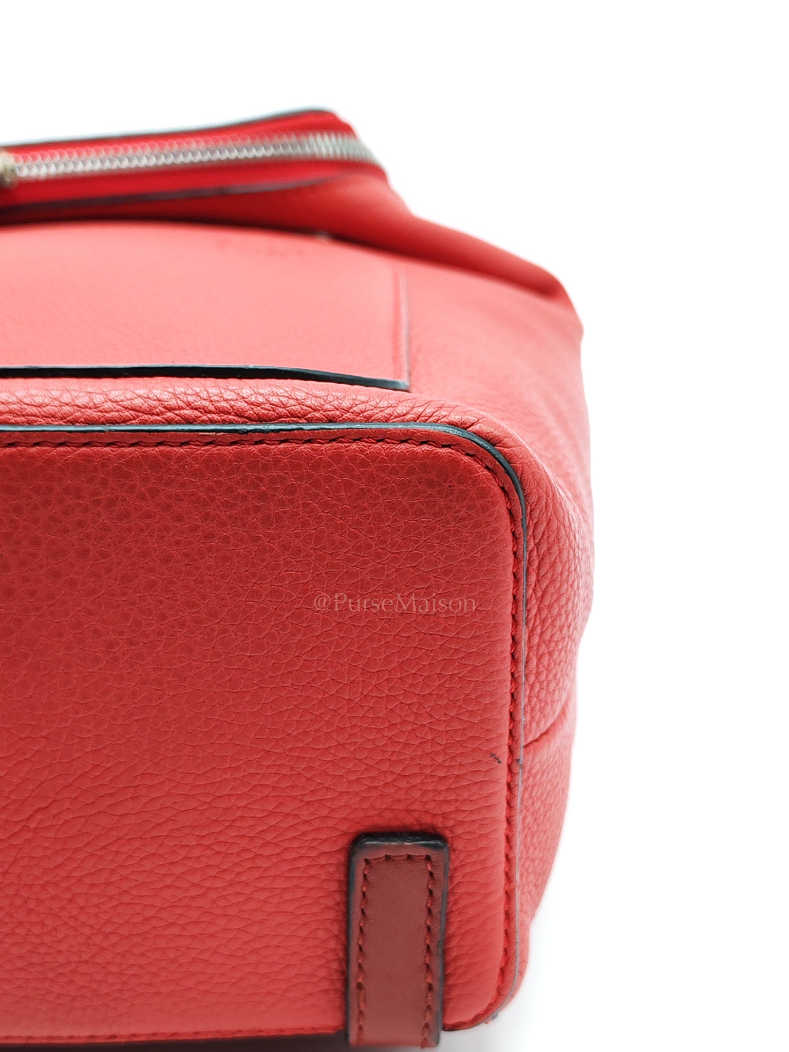 Goya in Red Grained Calfskin Leather Backpack | Purse Maison Luxury Bags Shop