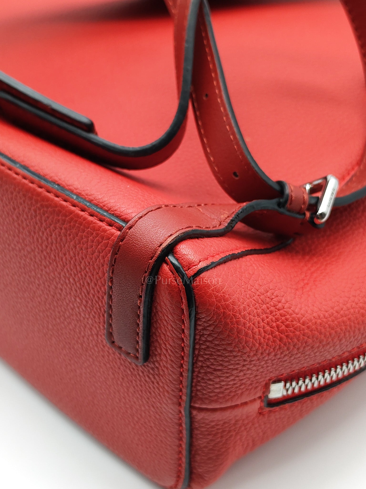 Goya in Red Grained Calfskin Leather Backpack | Purse Maison Luxury Bags Shop