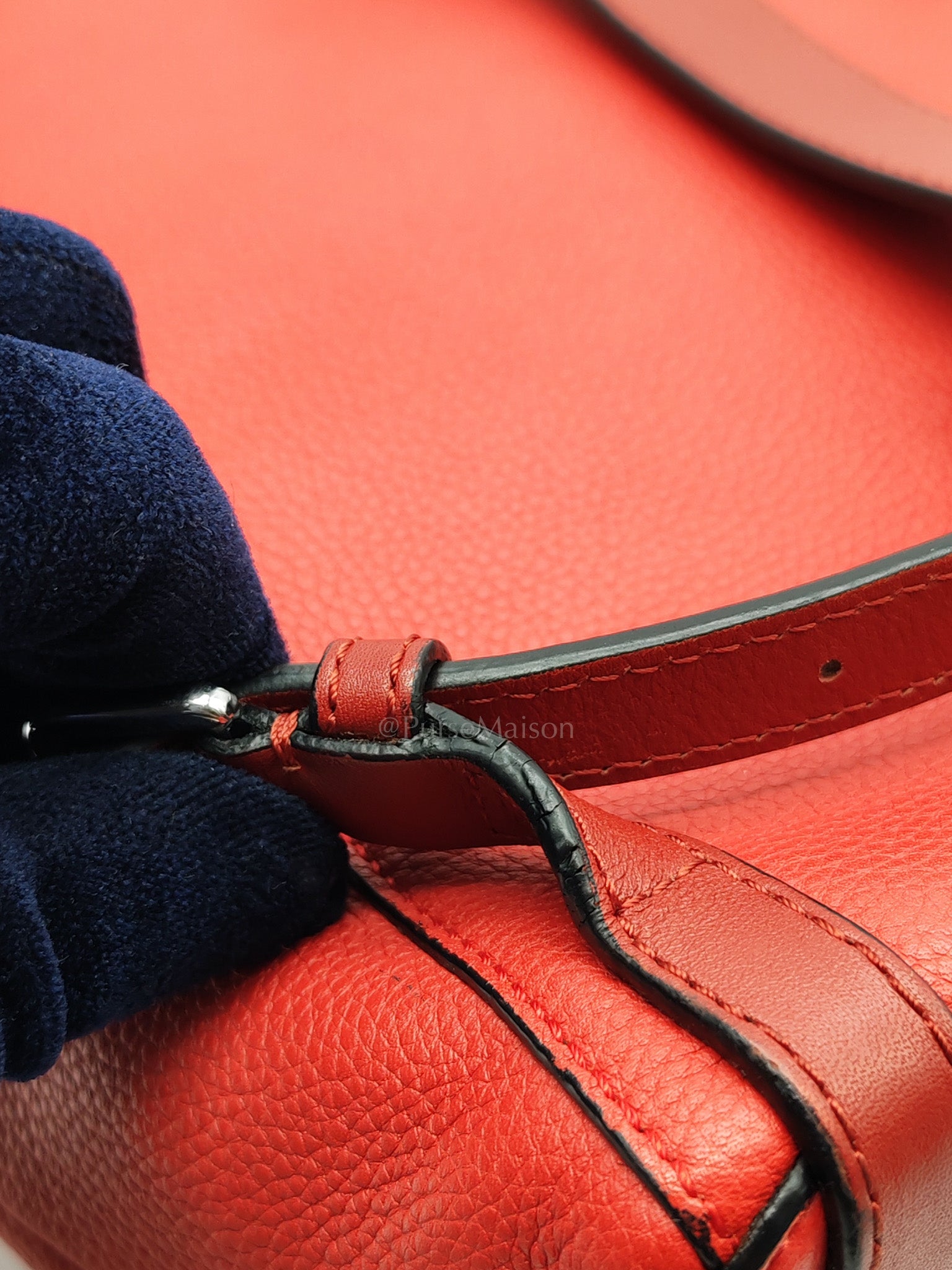 Goya in Red Grained Calfskin Leather Backpack | Purse Maison Luxury Bags Shop