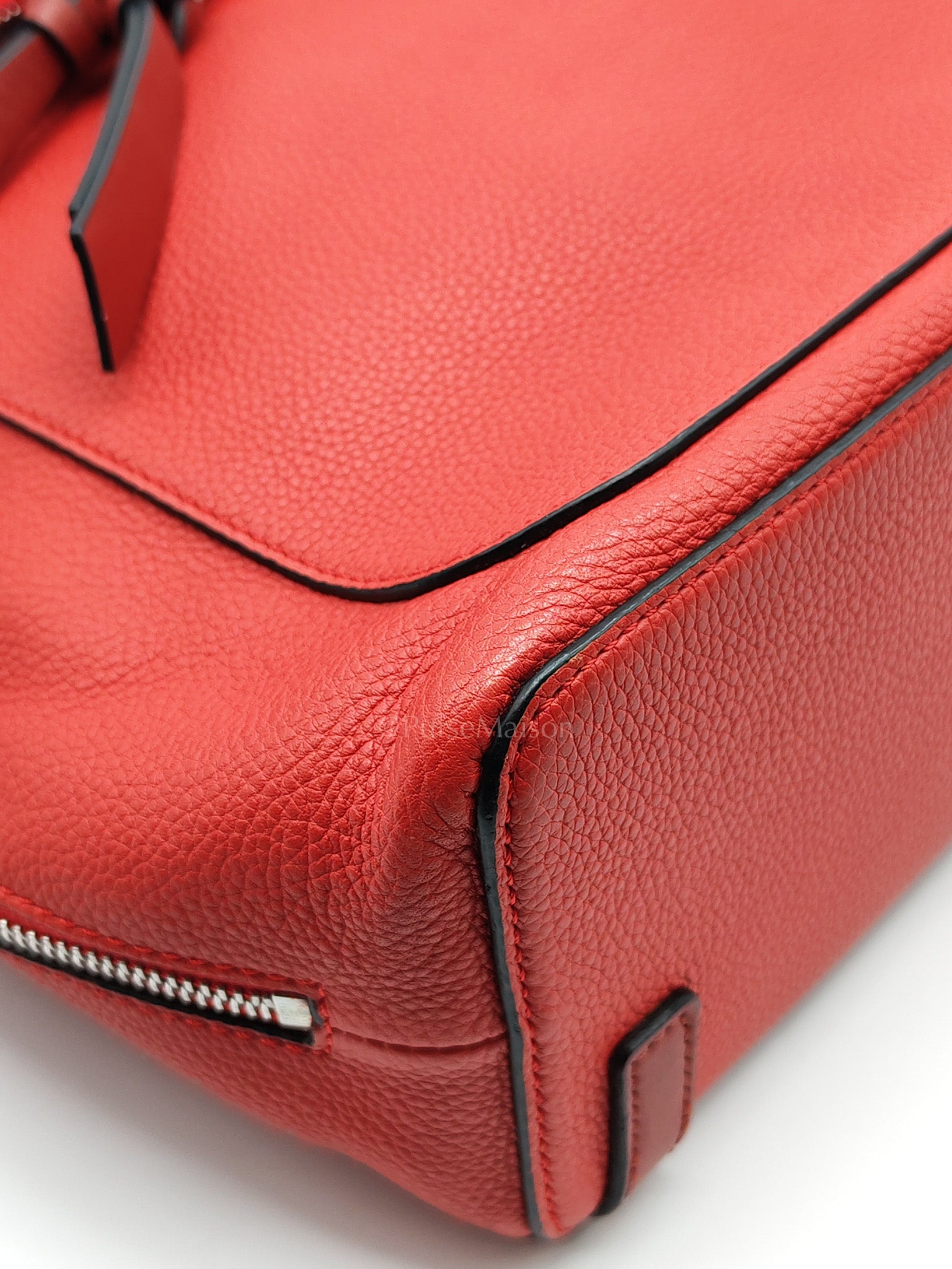 Goya in Red Grained Calfskin Leather Backpack | Purse Maison Luxury Bags Shop