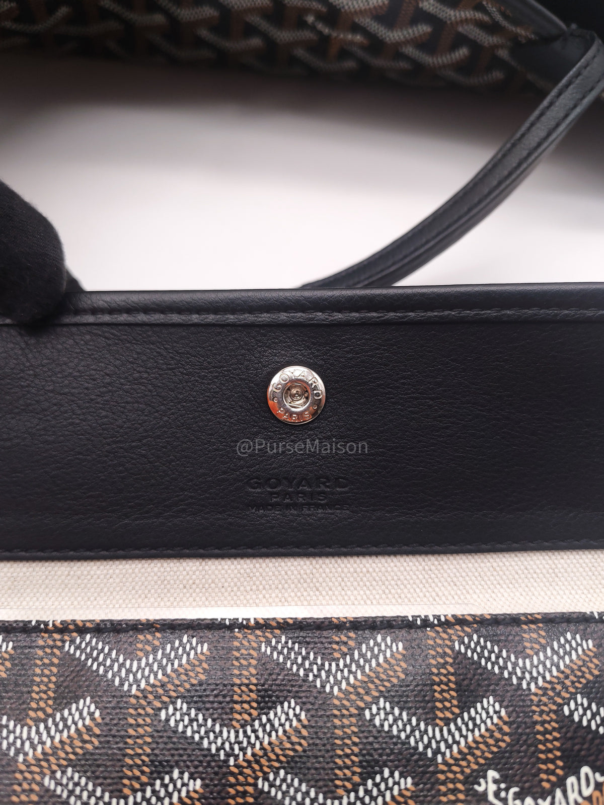 Goyard Anjou Tote Bag PM in Noir/Black Goyardine Canvas | Purse Maison Luxury Bags Shop