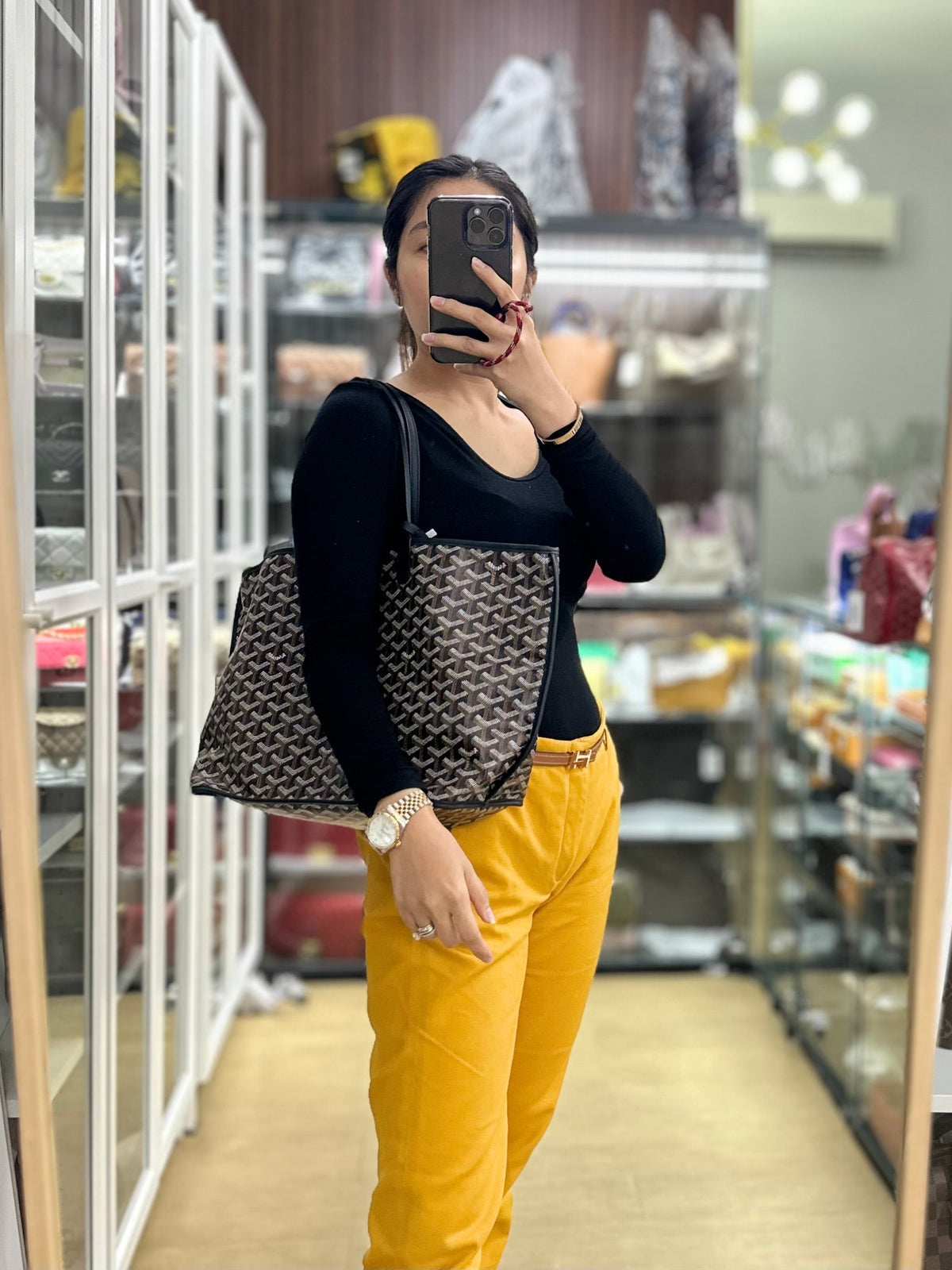 Goyard Sac Anjou PM Noir (Black) | Purse Maison Luxury Bags Shop