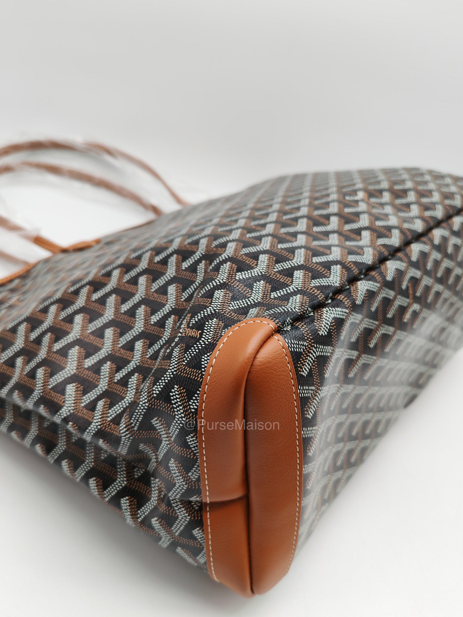 Goyard Artois Tote Bag MM in Black & Tan Goyardine Canvas | Purse Maison Luxury Bags Shop