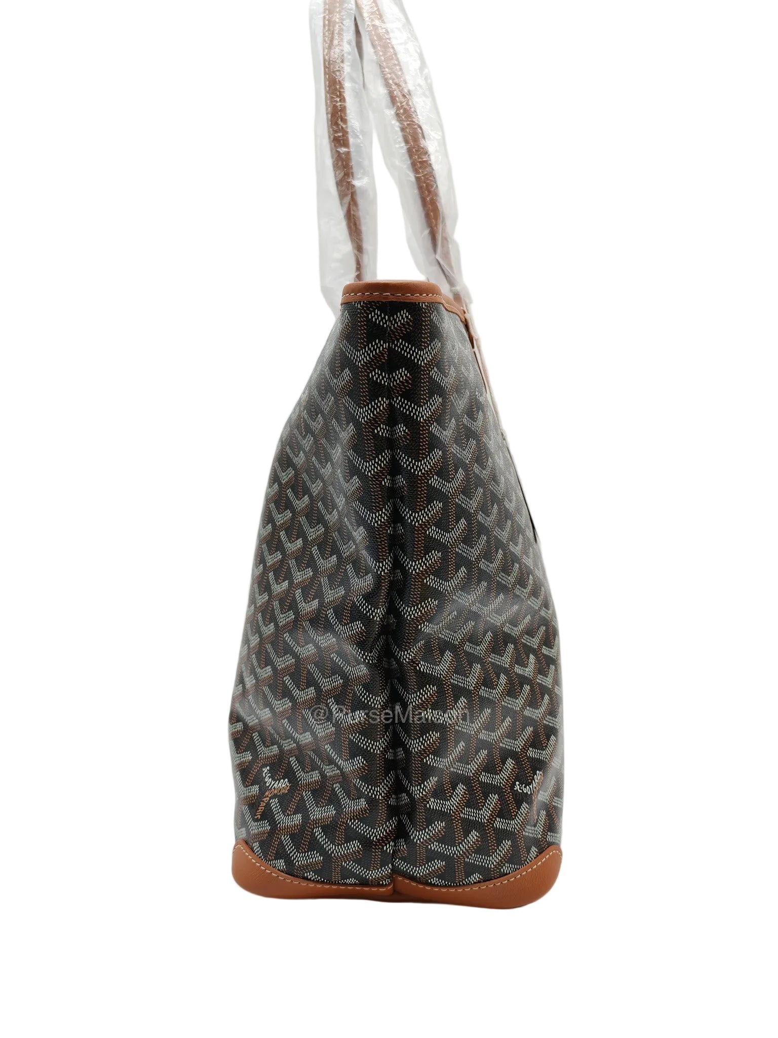 Goyard Artois Tote Bag MM in Black & Tan Goyardine Canvas | Purse Maison Luxury Bags Shop