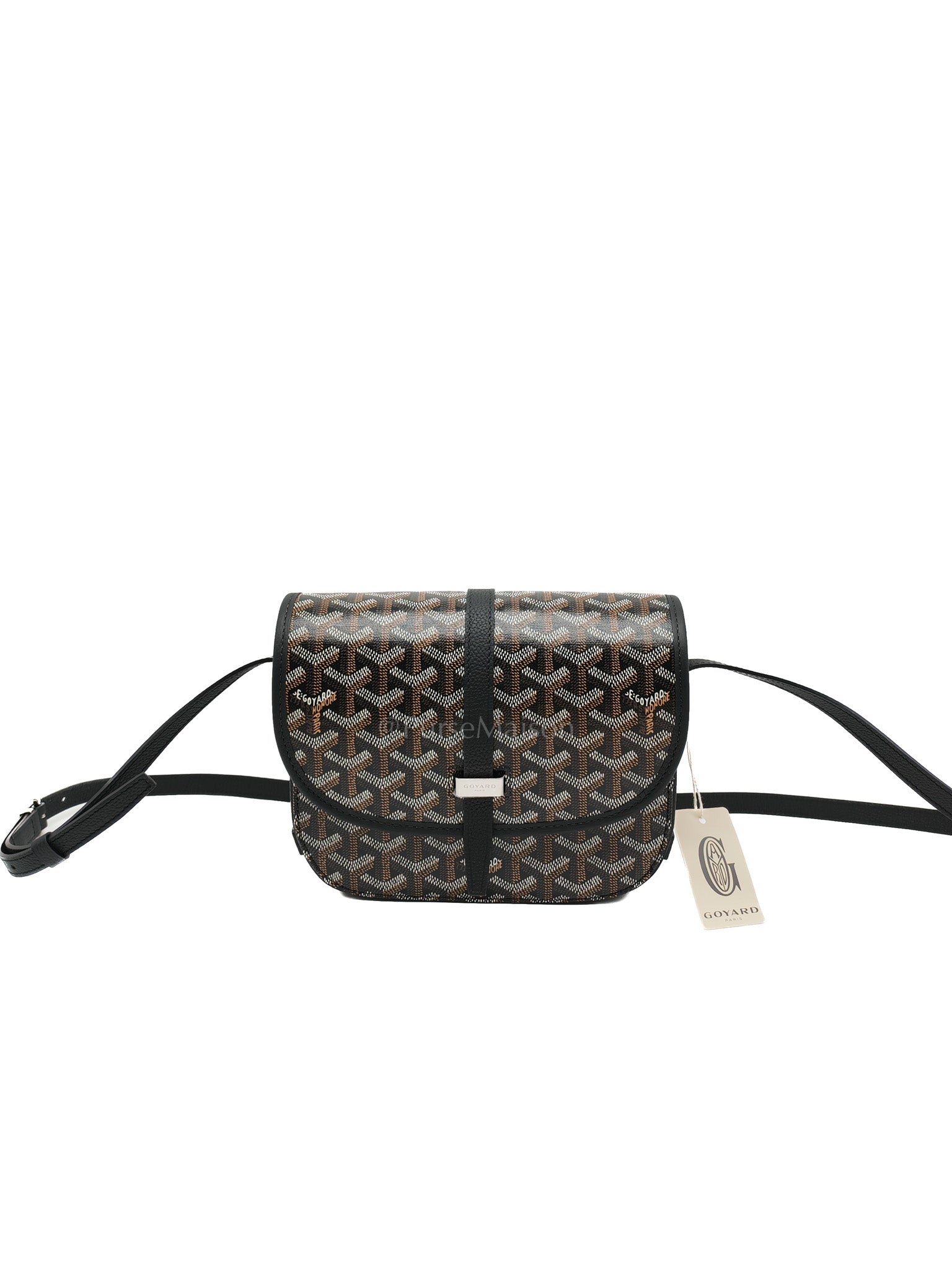 Goyard Belvedere PM Crossbody Bag in Black/Noir Goyardine Canvas