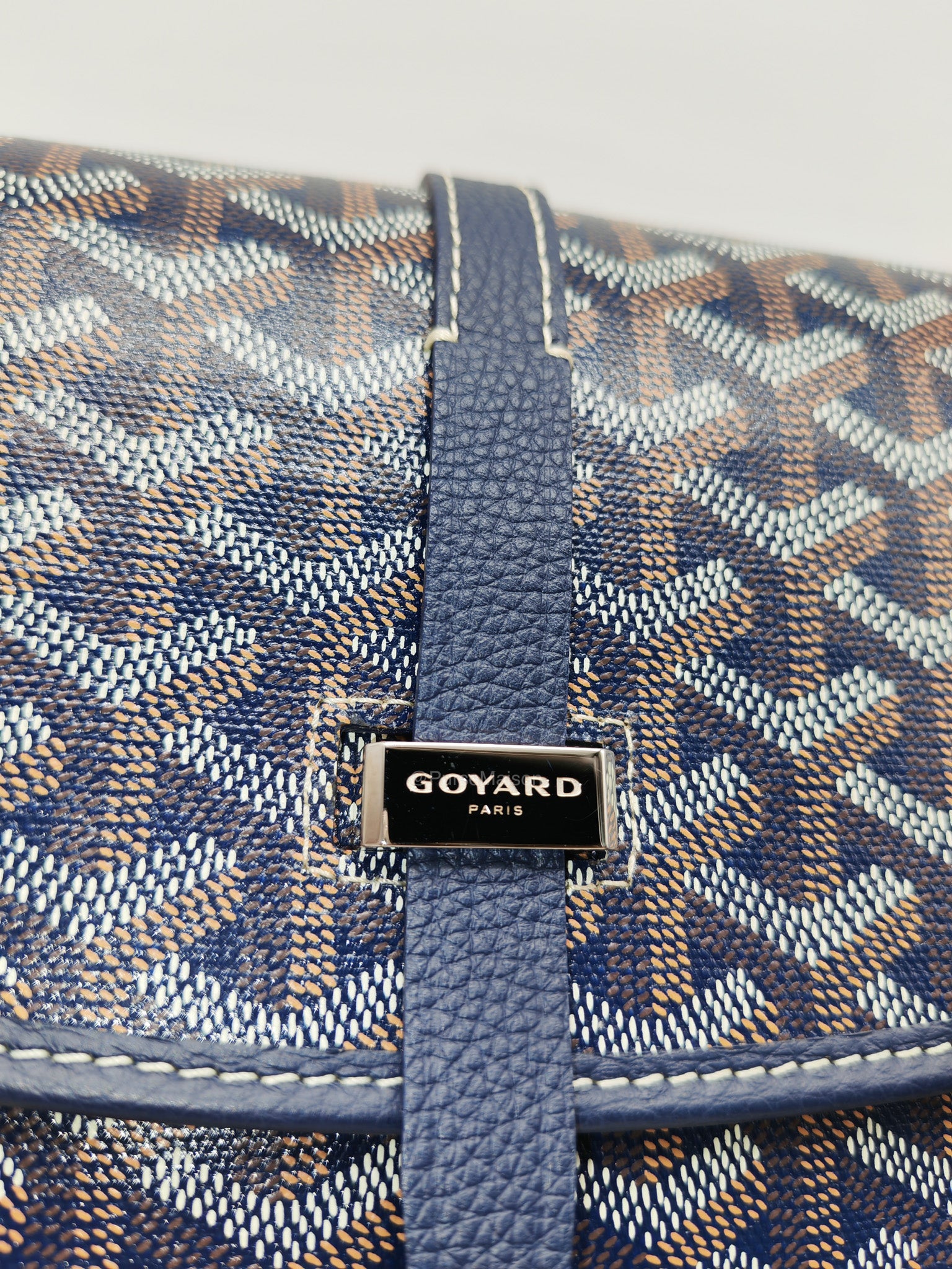 Goyard Belvedere PM in Navy Blue Goyardine Canvas | Purse Maison Luxury Bags Shop