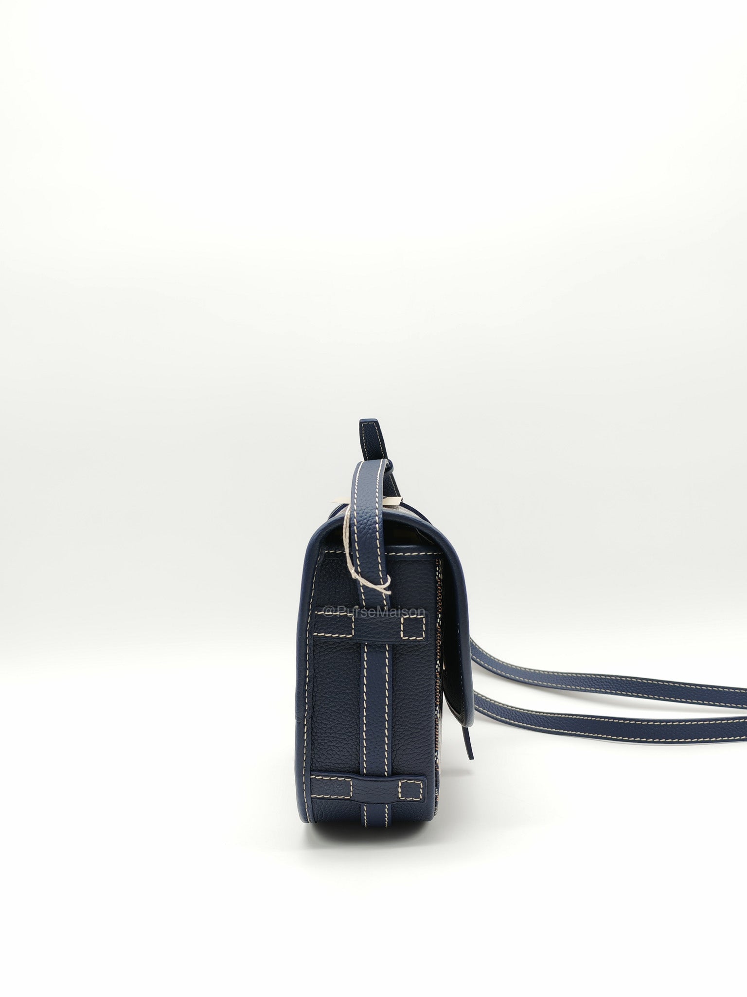 Goyard Belvedere PM in Navy Blue Goyardine Canvas | Purse Maison Luxury Bags Shop