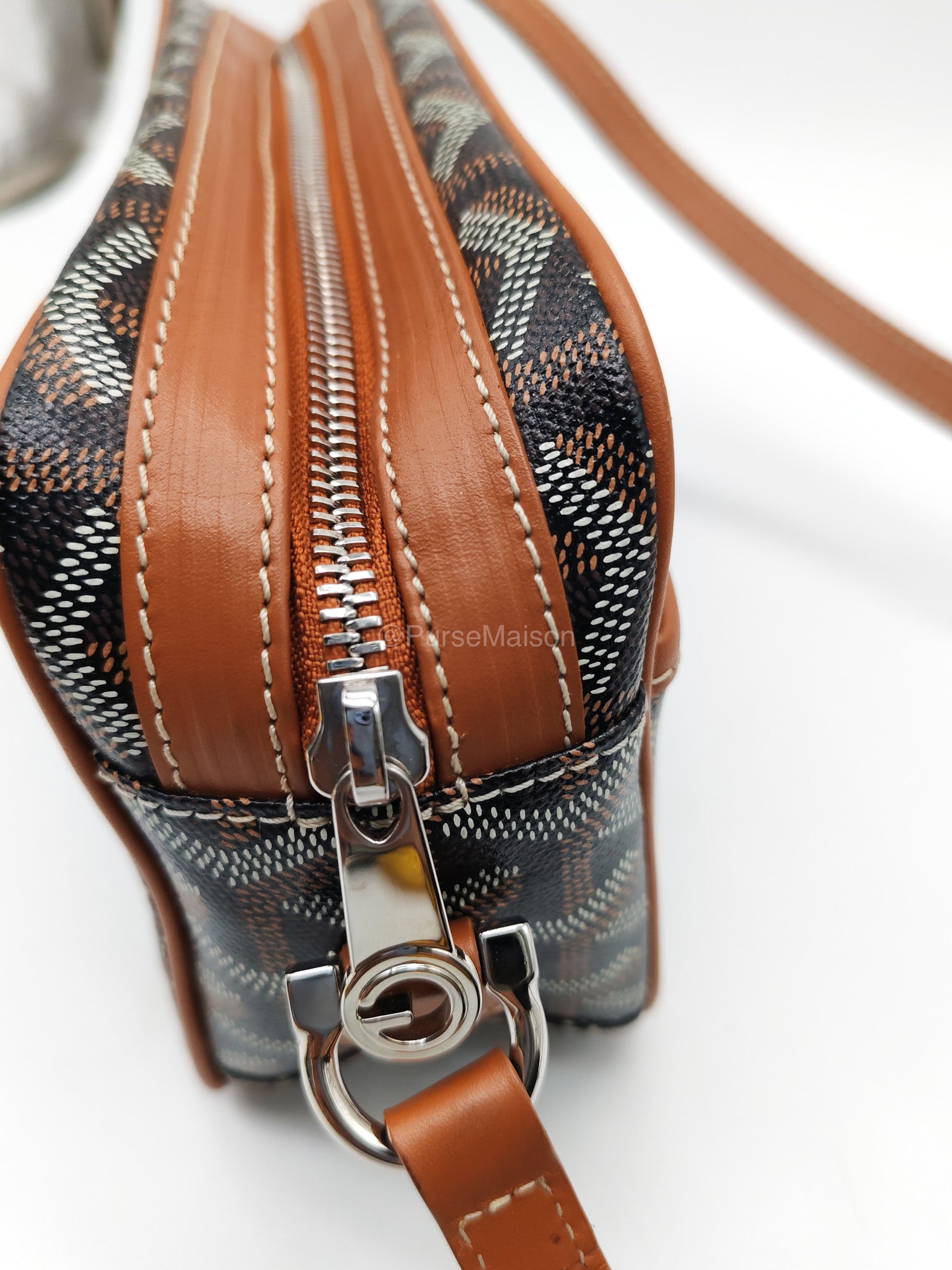 Goyard Cap Vert PM in Black/Tan Goyardine Canvas | Purse Maison Luxury Bags Shop