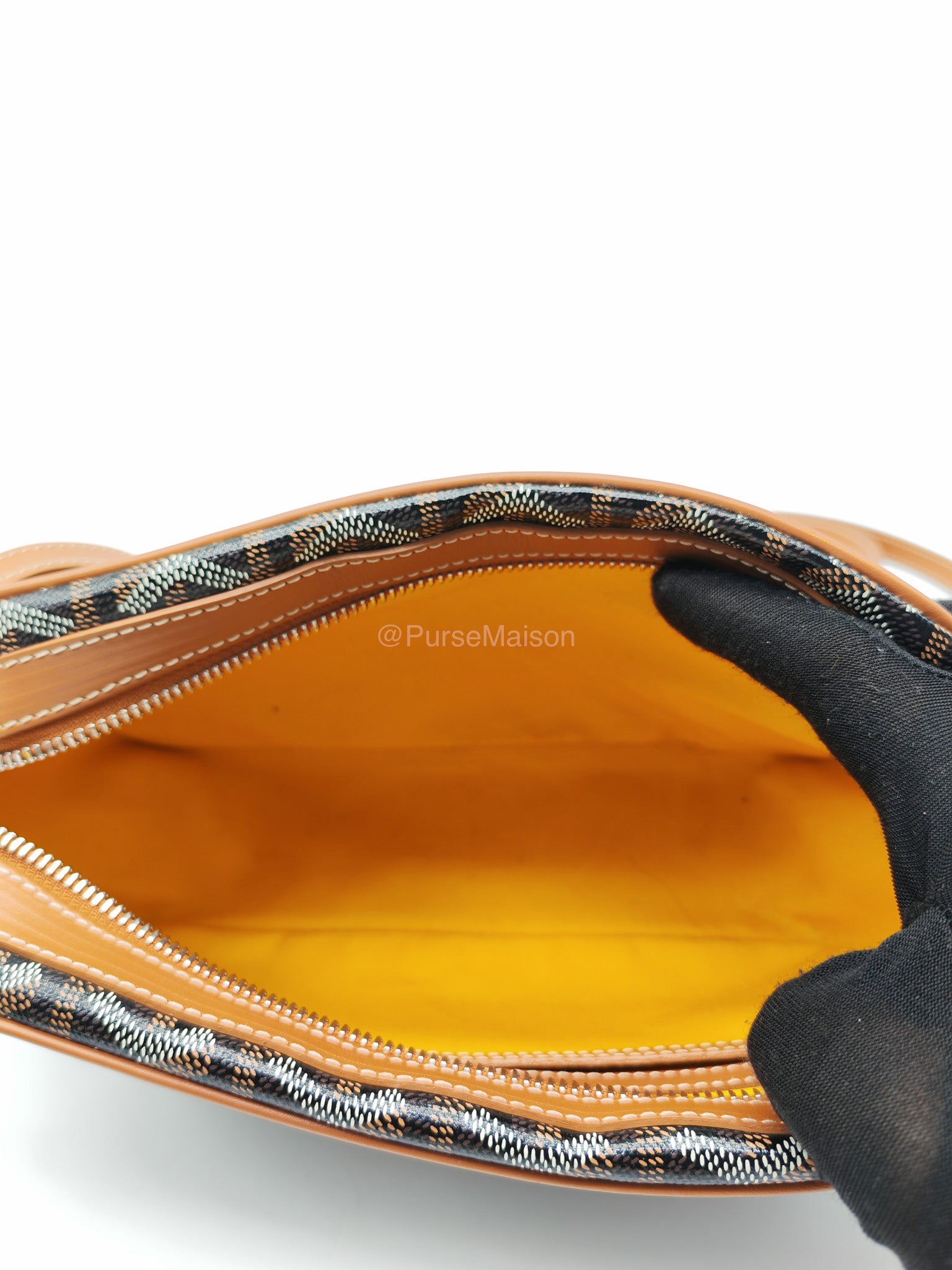 Goyard Cap Vert PM in Black/Tan Goyardine Canvas | Purse Maison Luxury Bags Shop