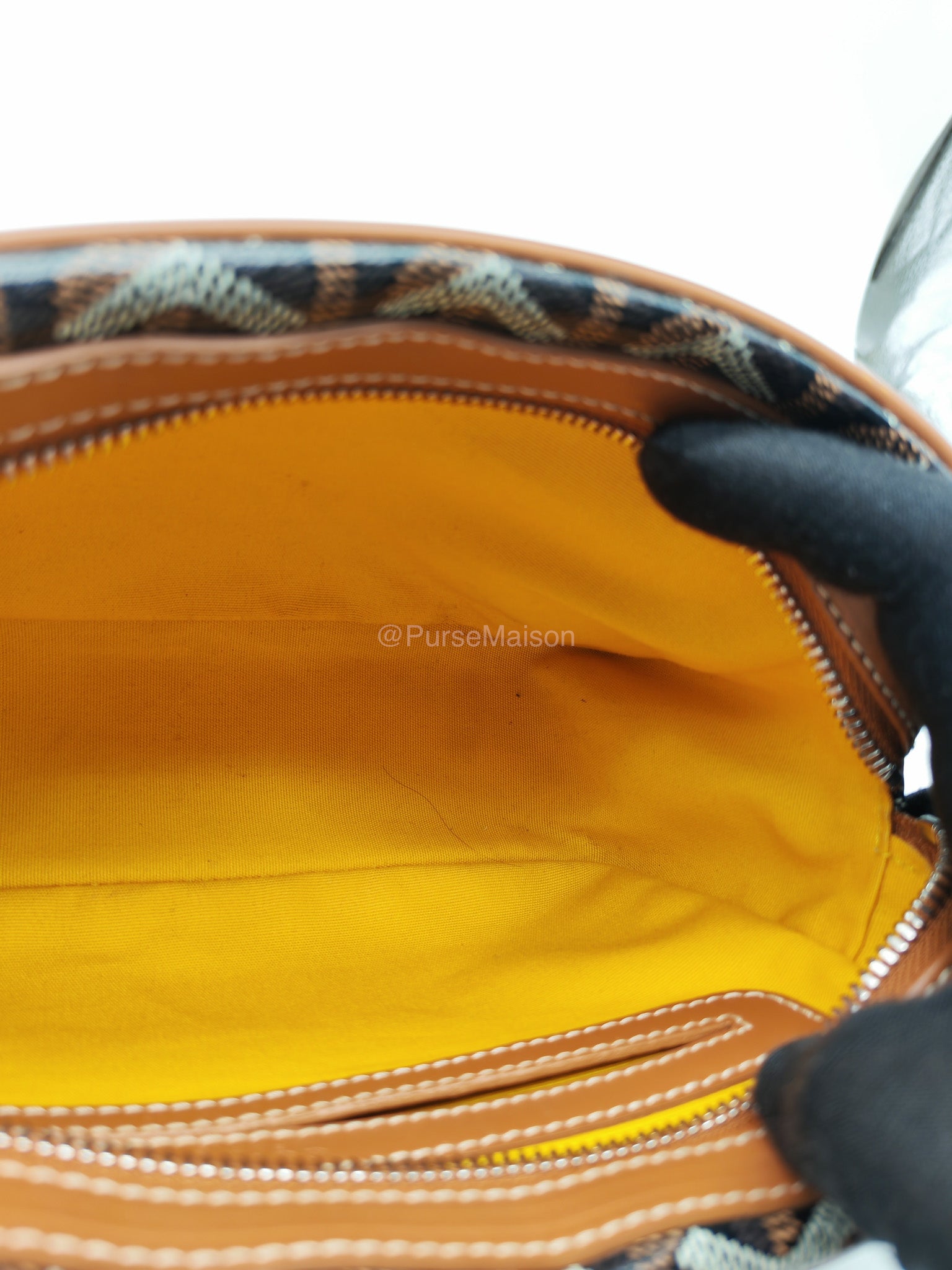 Goyard Cap Vert PM in Black/Tan Goyardine Canvas | Purse Maison Luxury Bags Shop