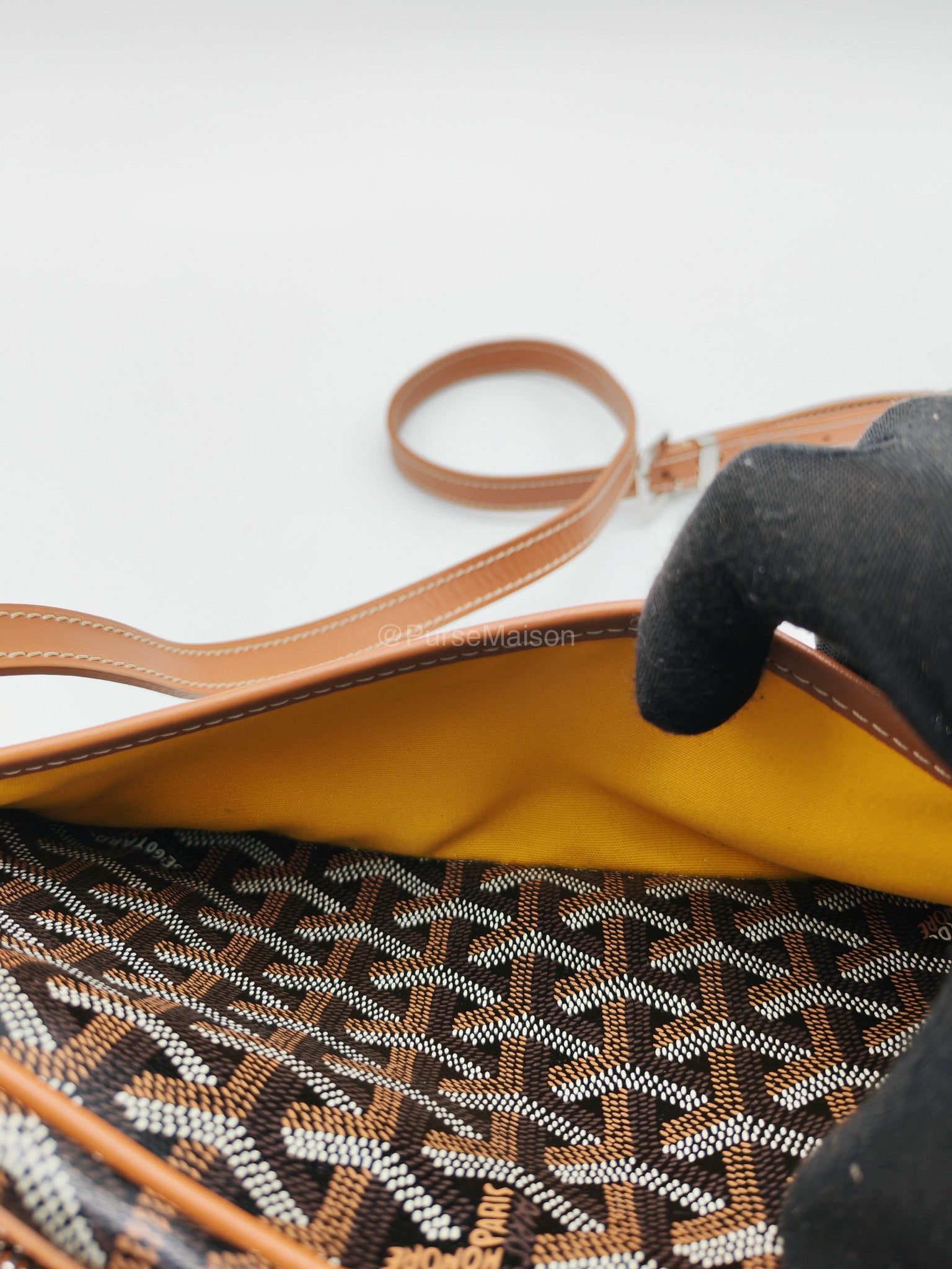 Goyard Cap Vert PM in Black/Tan Goyardine Canvas | Purse Maison Luxury Bags Shop