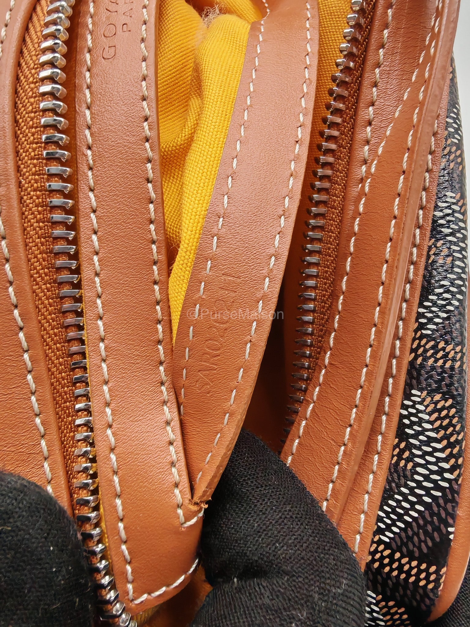 Goyard Cap Vert PM in Black/Tan Goyardine Canvas | Purse Maison Luxury Bags Shop