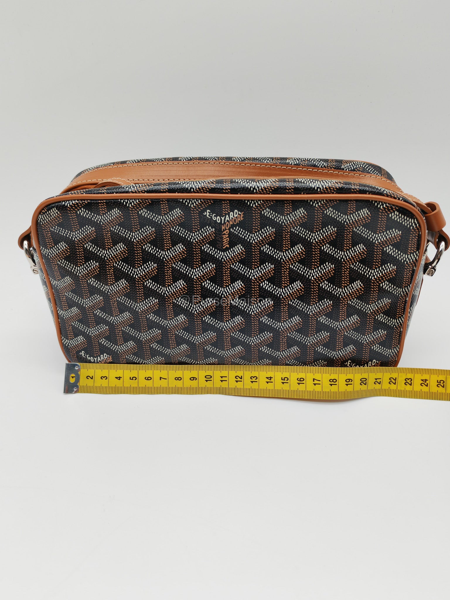 Goyard Cap Vert PM in Black/Tan Goyardine Canvas | Purse Maison Luxury Bags Shop